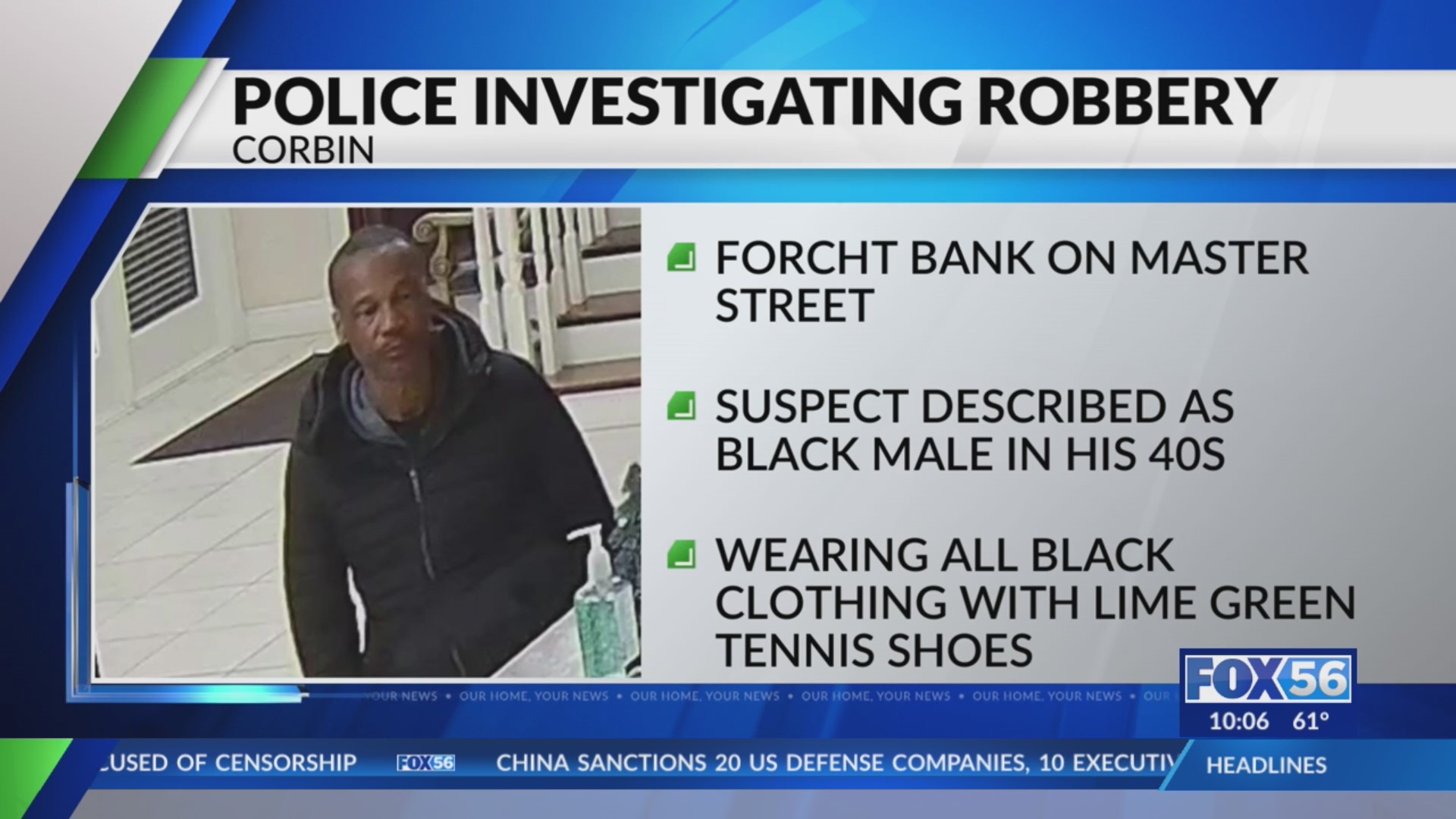 Corbin police search for man accused of jumping bank counter in robbery ...