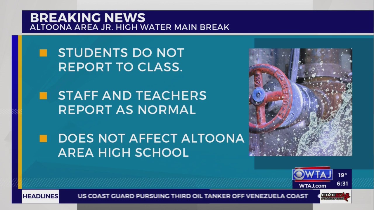 Water main break temporarily closes Altoona school for students – WTAJ