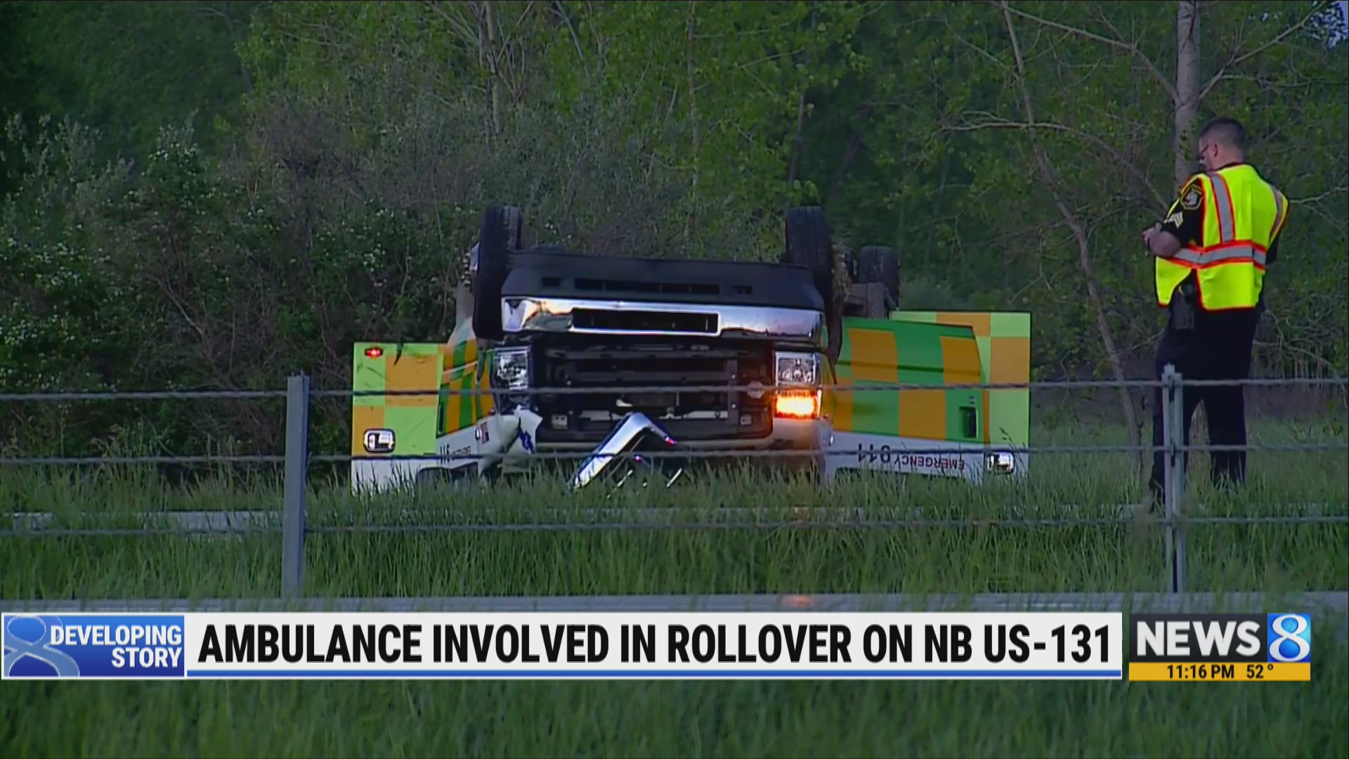 3 hospitalized when ambulance rolls over in US-131 crash – WOODTV.com