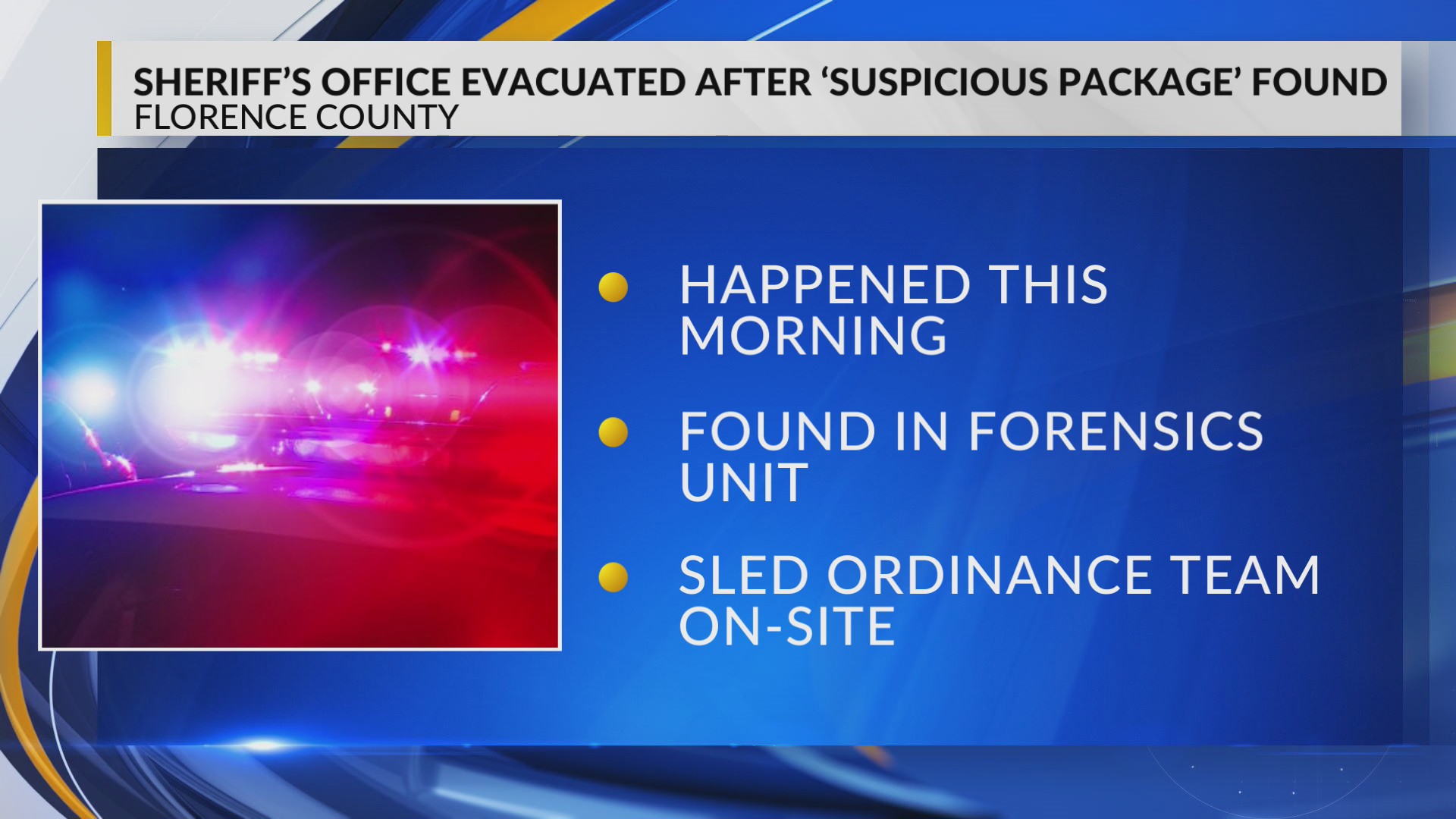 Florence County Sheriff’s Office operating as normal after ‘suspicious ...