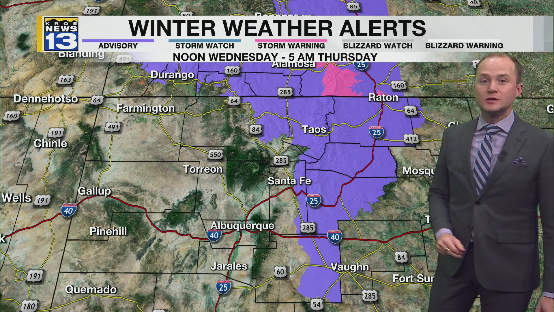 Winter storm starts moving into New Mexico Wednesday – KRQE NEWS 13 ...