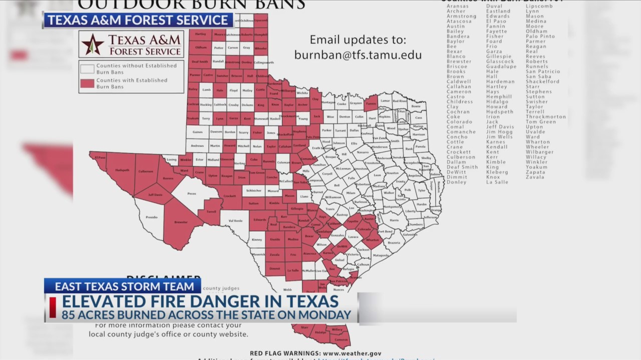 Elevated fire danger across the state of Texas – KETK.com | FOX51.com