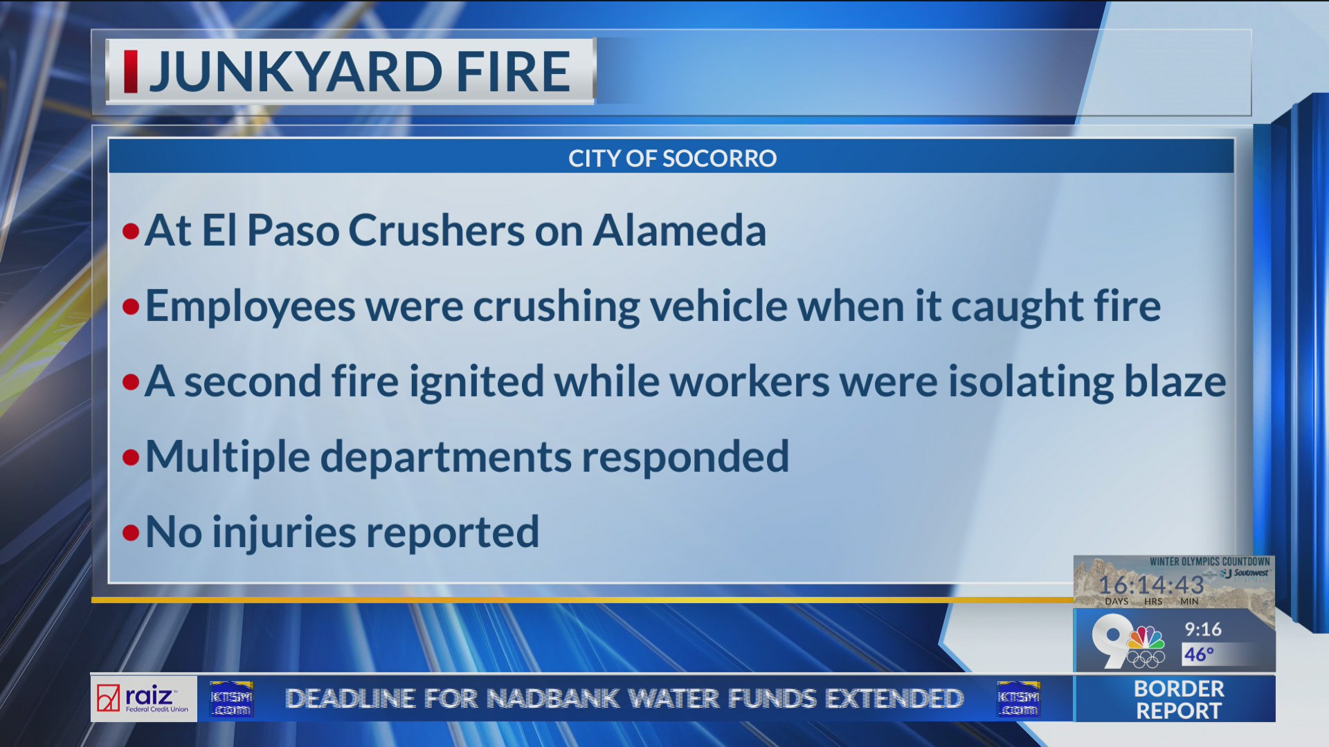 Junkyard fire in Socorro prompts multi-agency response – KTSM 9 News