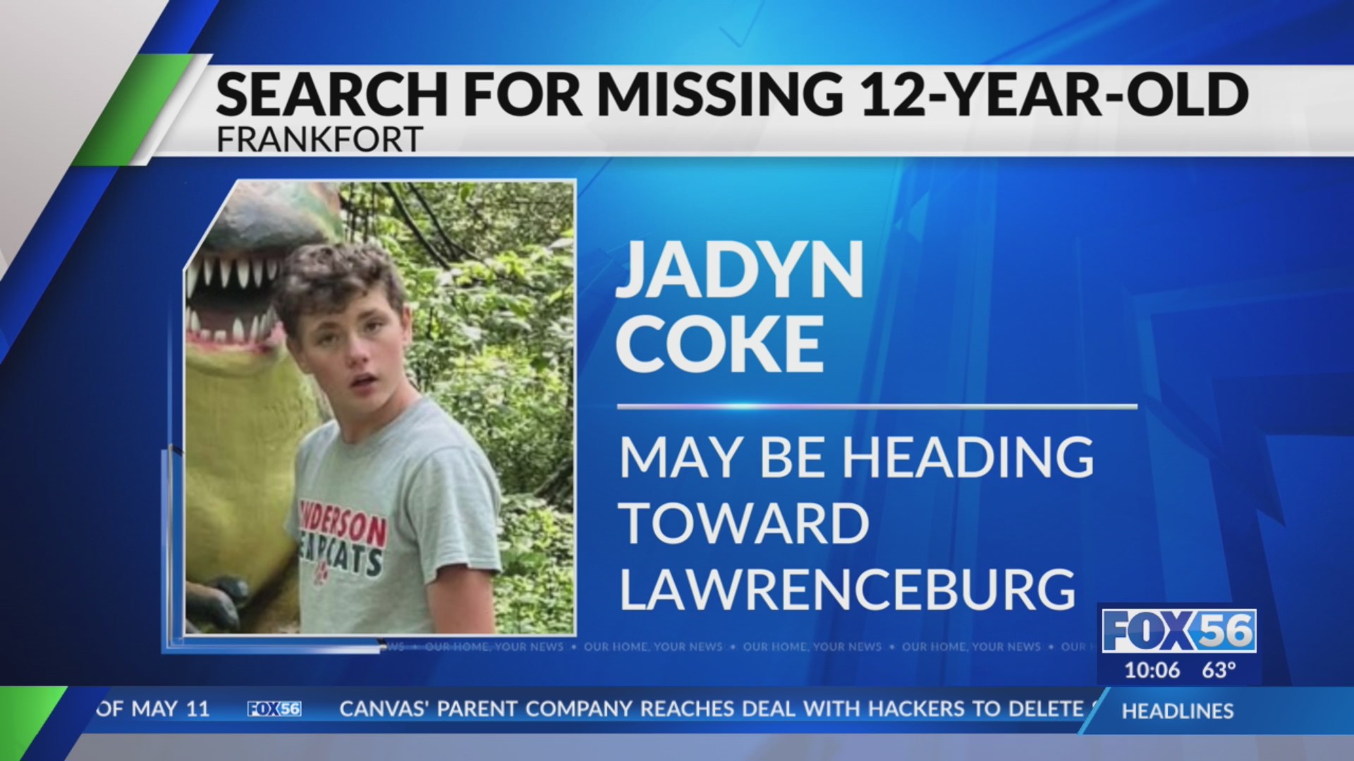 Search in Frankfort underway for missing 12-year-old – FOX 56 News