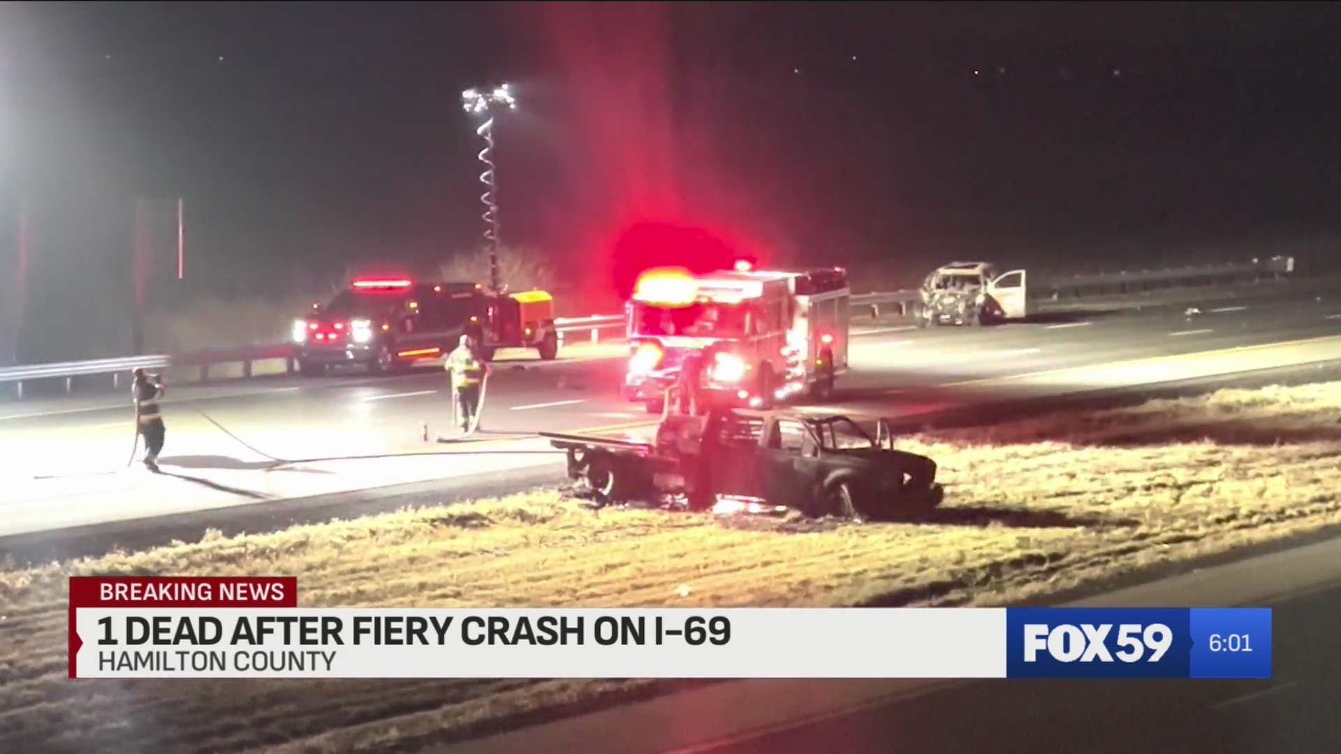 Person killed after crash, tanker explosion on I-69 in Hamilton County ...