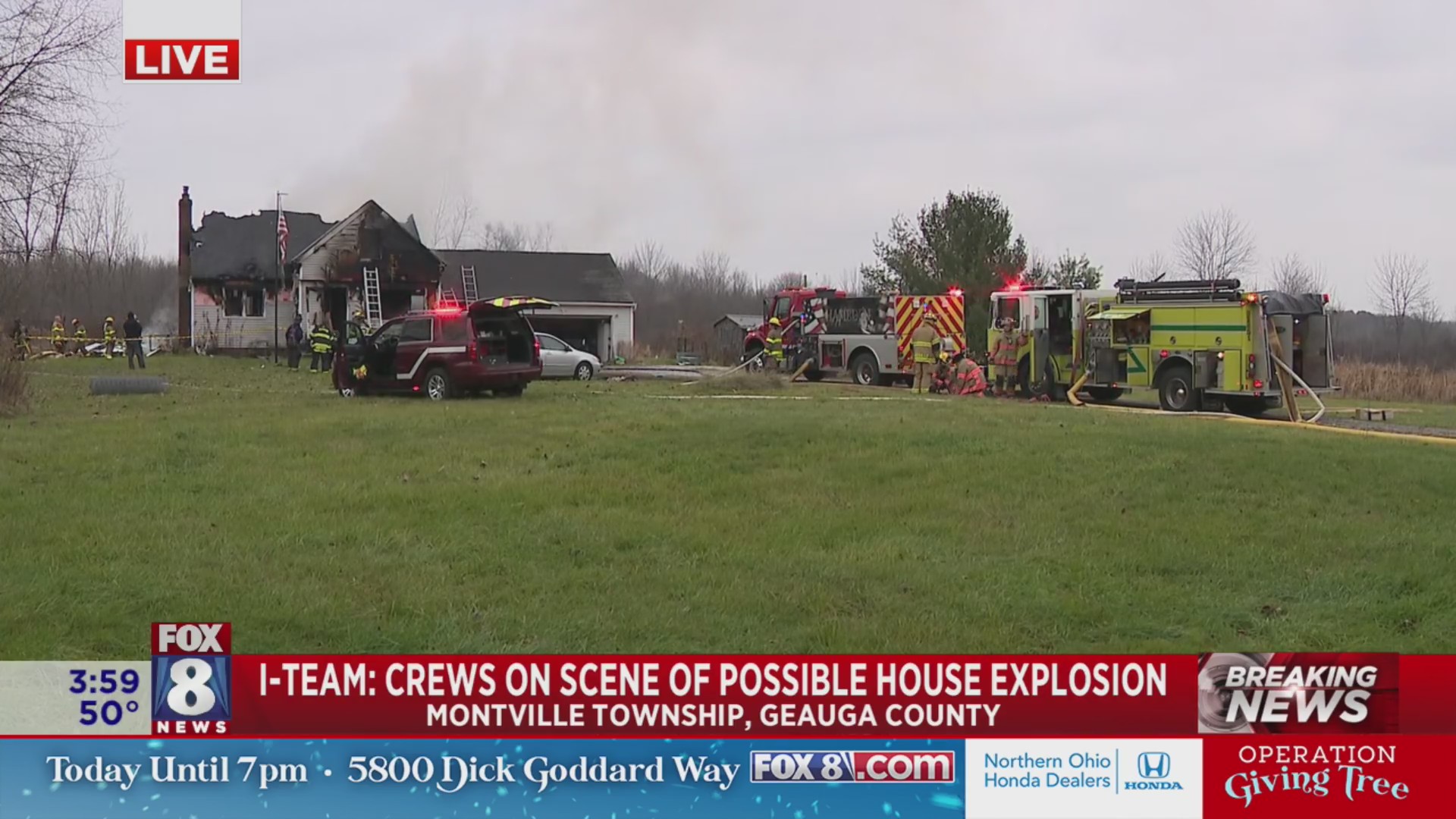 Fire departments on scene of possible house explosion in Geauga County ...