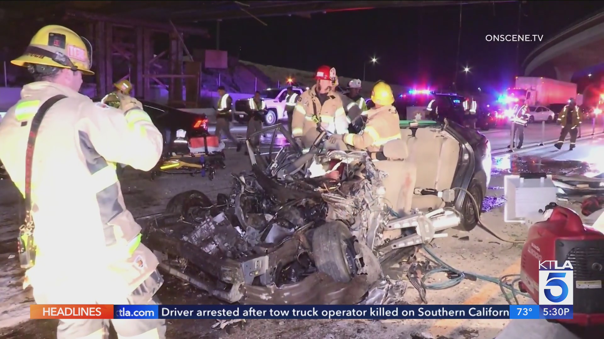 1 killed after semi-truck hits fallen beam on 10 Freeway in Ontario – KTLA