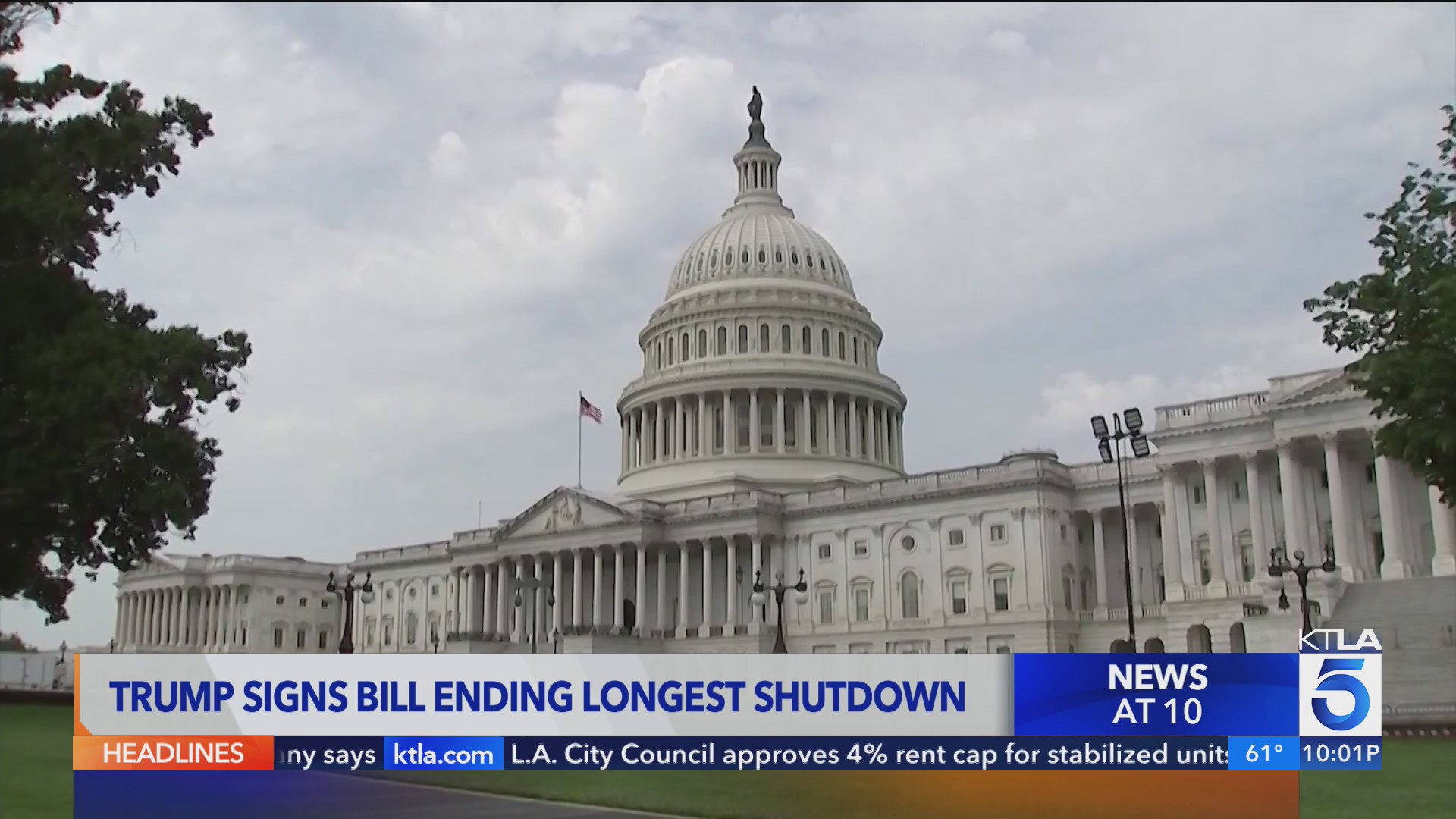 Trump signs bill ending longest government shutdown – KTLA