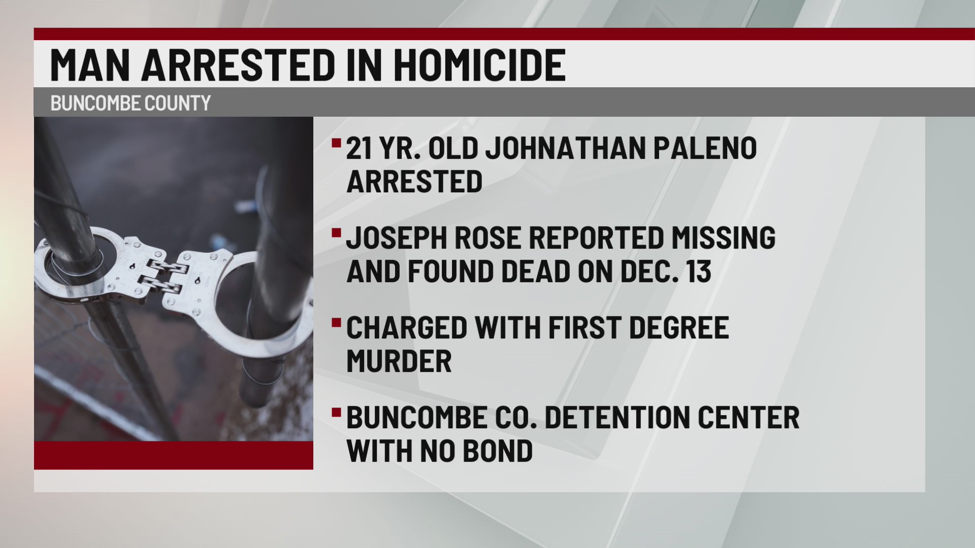 Arrest made in Buncombe County homicide investigation – WSPA 7NEWS