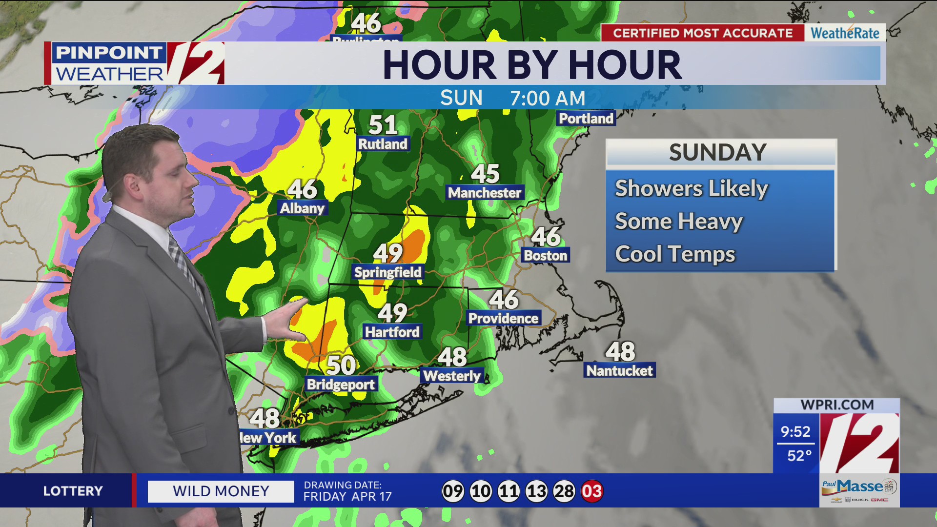WPRI 12 Weather Forecast 4/18/26: Cloudy and Cool Today; Rainy Sunday ...