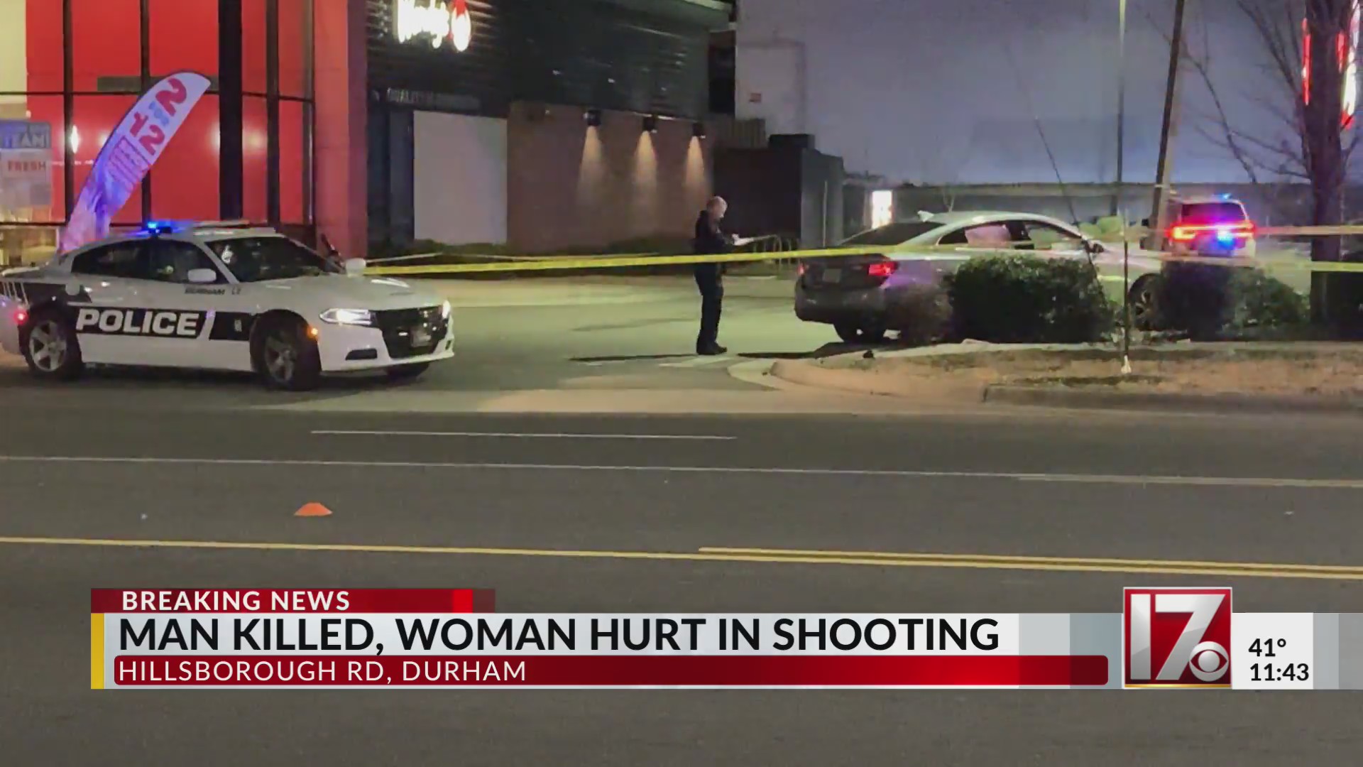 Man killed, woman injured in Durham drive-by shooting – CBS17.com