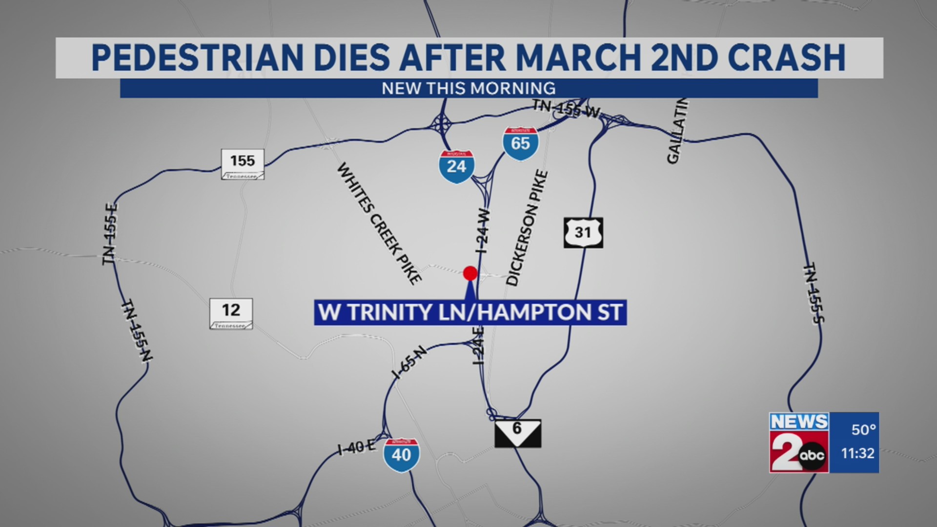 Pedestrian dies after being hit by car on Trinity Lane – WKRN News 2