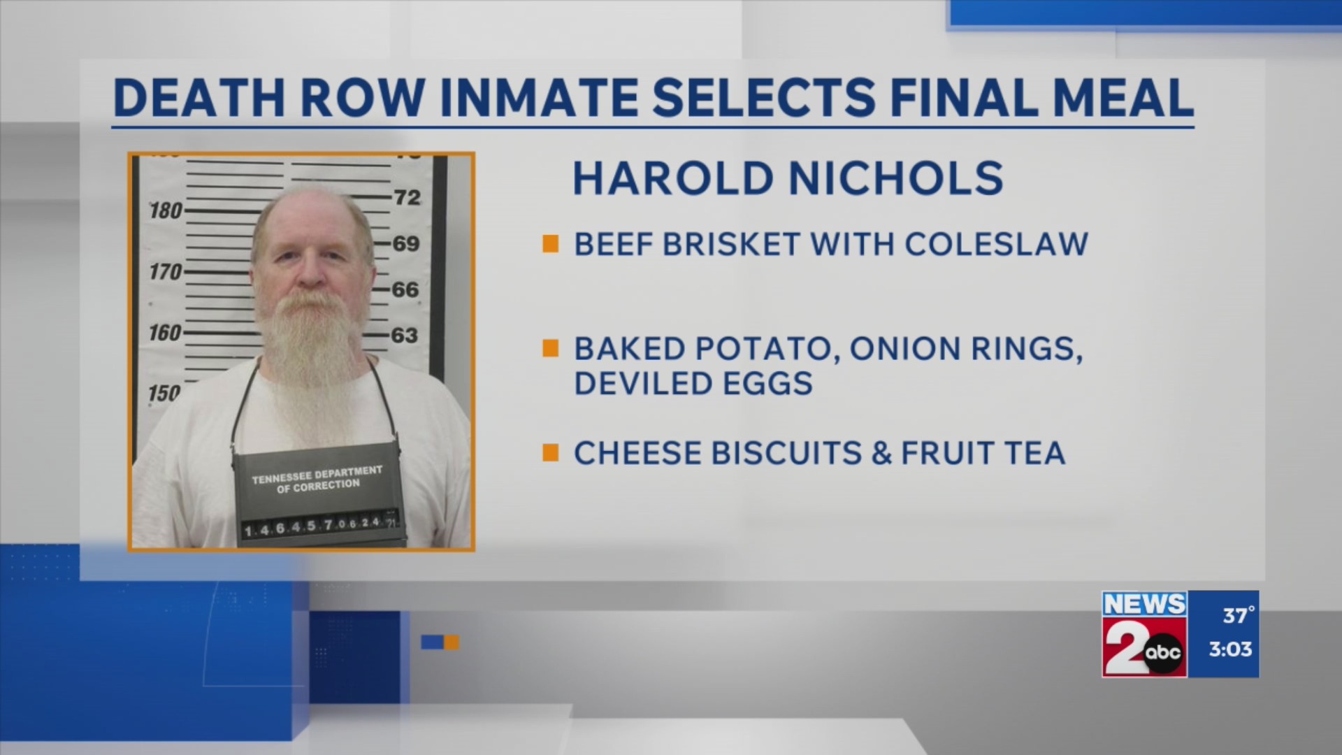 Death row inmate selects final meal – WKRN News 2
