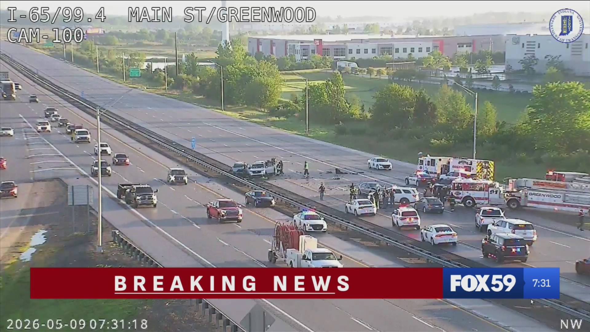 Crash shuts down interstate – Fox 59