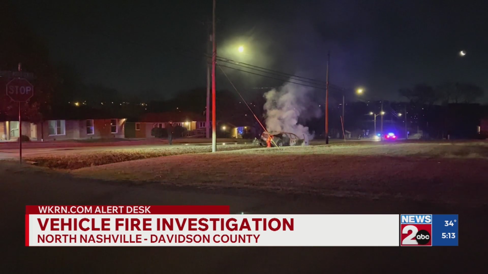 Possibly stolen vehicle found burning in North Nashville – WKRN News 2
