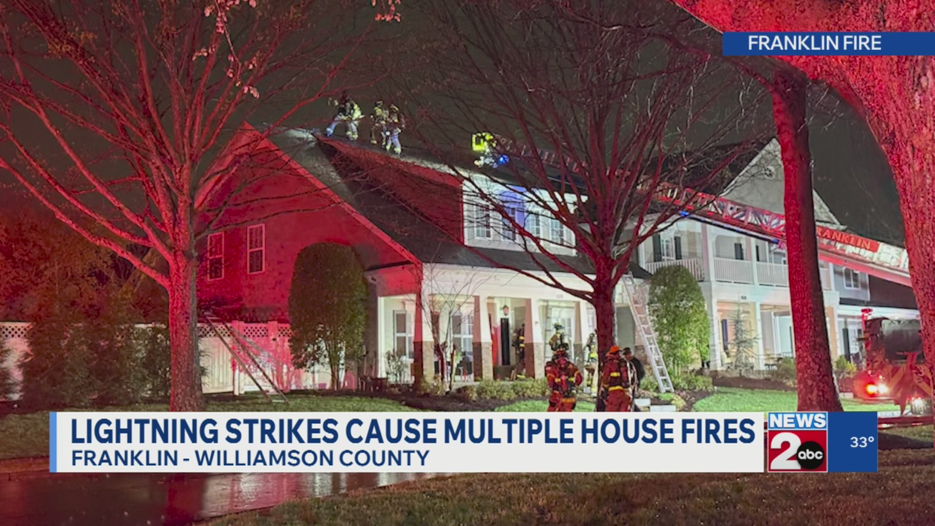 Lightning strikes cause multiple house fires in Franklin – WKRN News 2