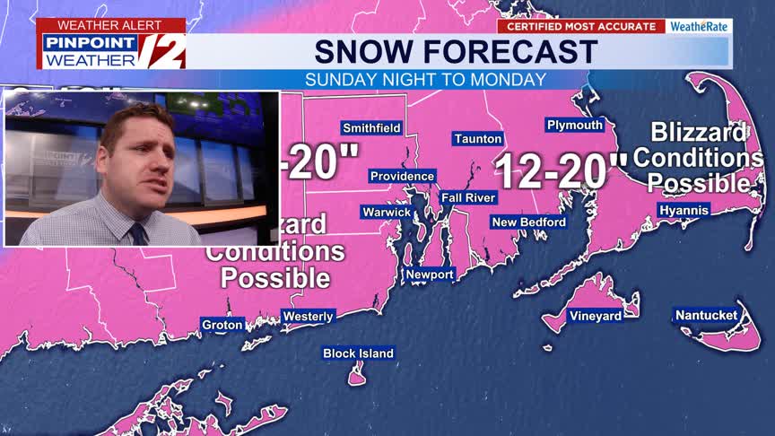 WPRI 12 Weather Alert 2/21/26: Few Snow Showers Today; Winter Storm ...