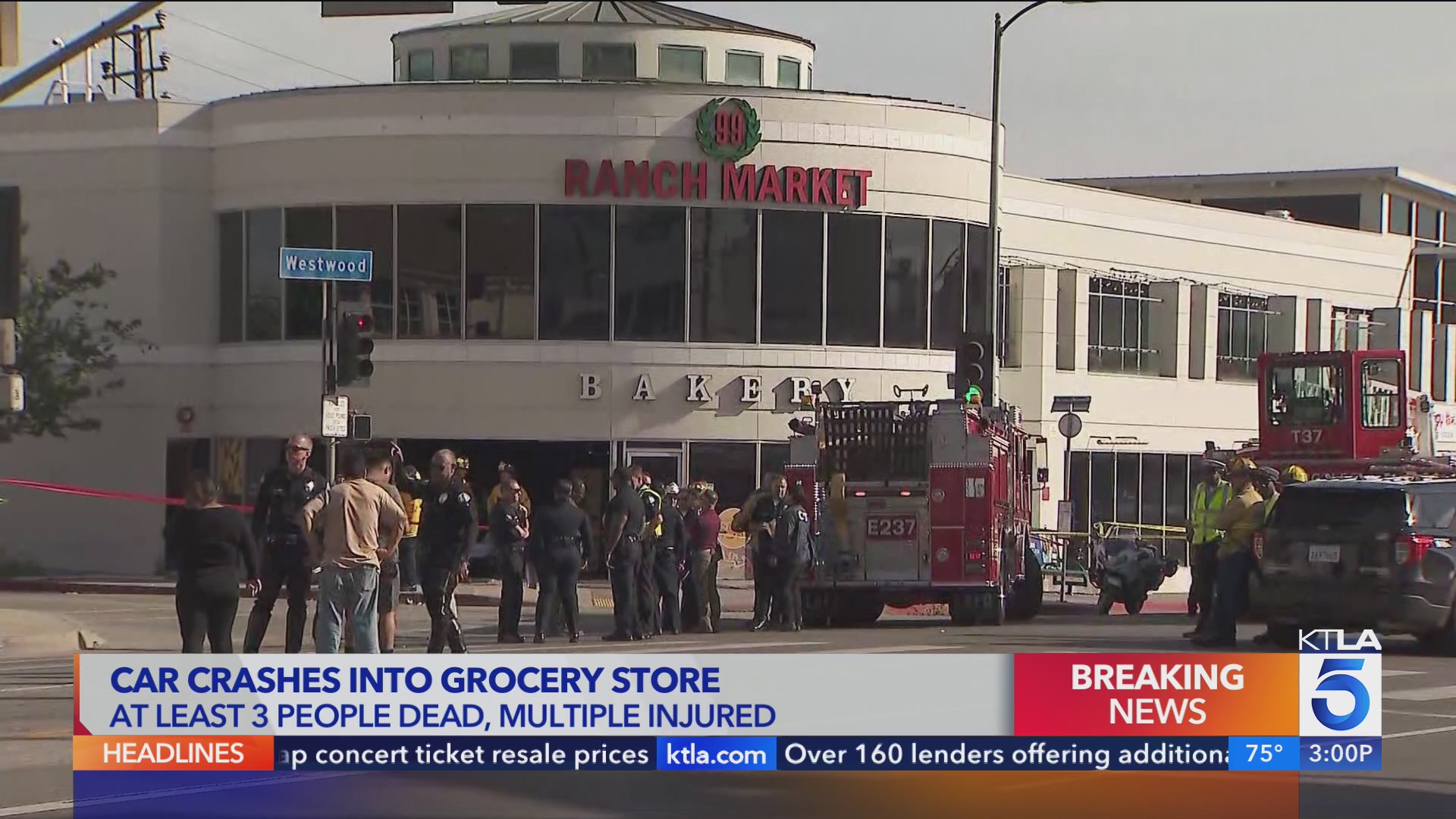 At least 3 dead, multiple injured after car crashes into Westwood ...