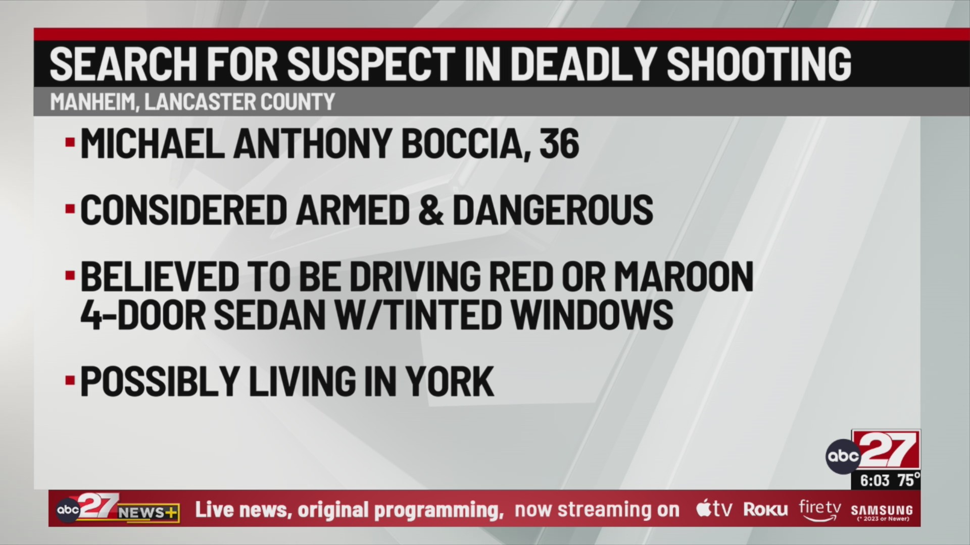 Police search for ‘armed and dangerous’ suspect in Lancaster County ...