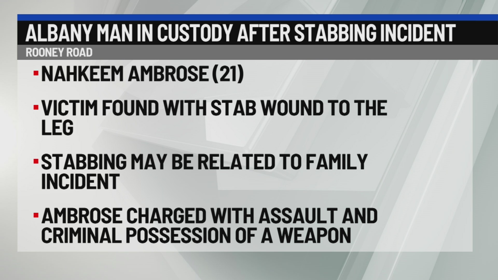 Albany man in custody after stabbing incident – NEWS10 ABC