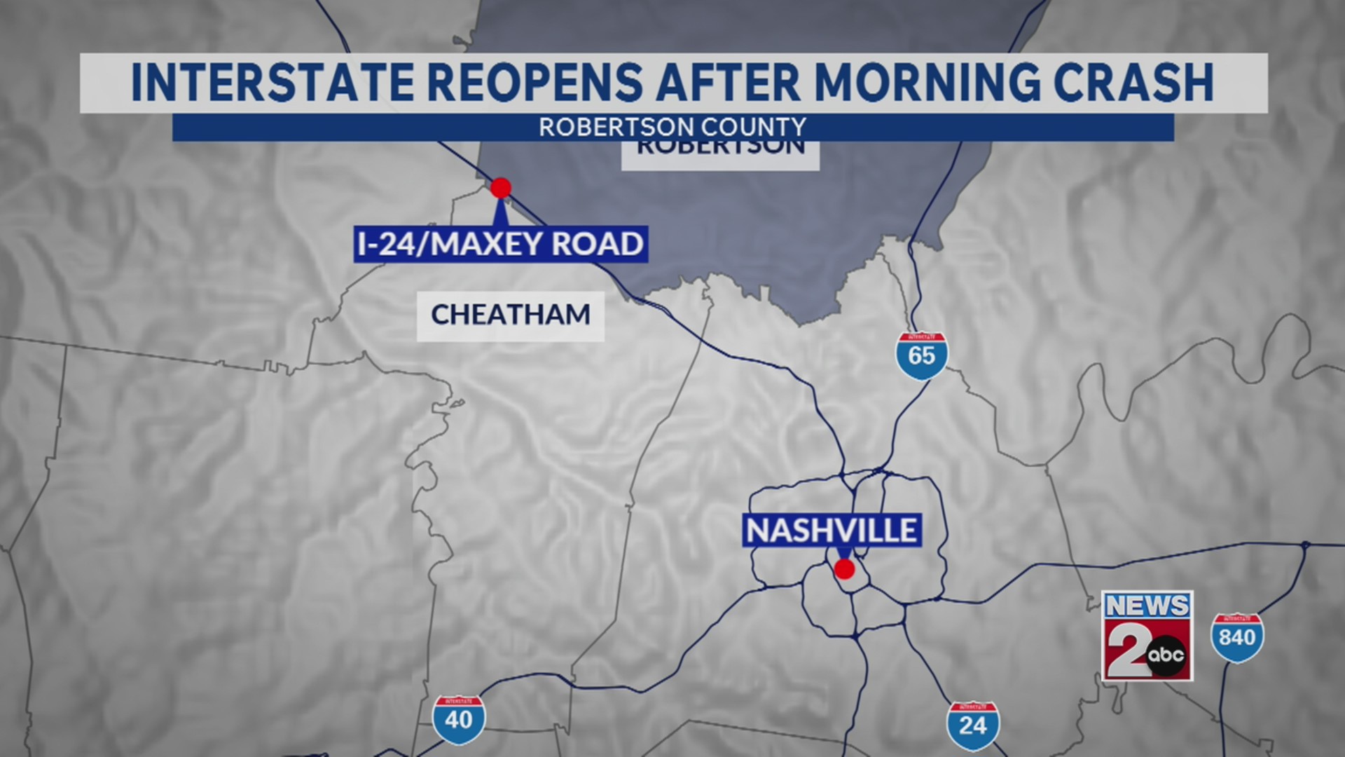 I-24 reopens in Robertson County after crash – WKRN News 2