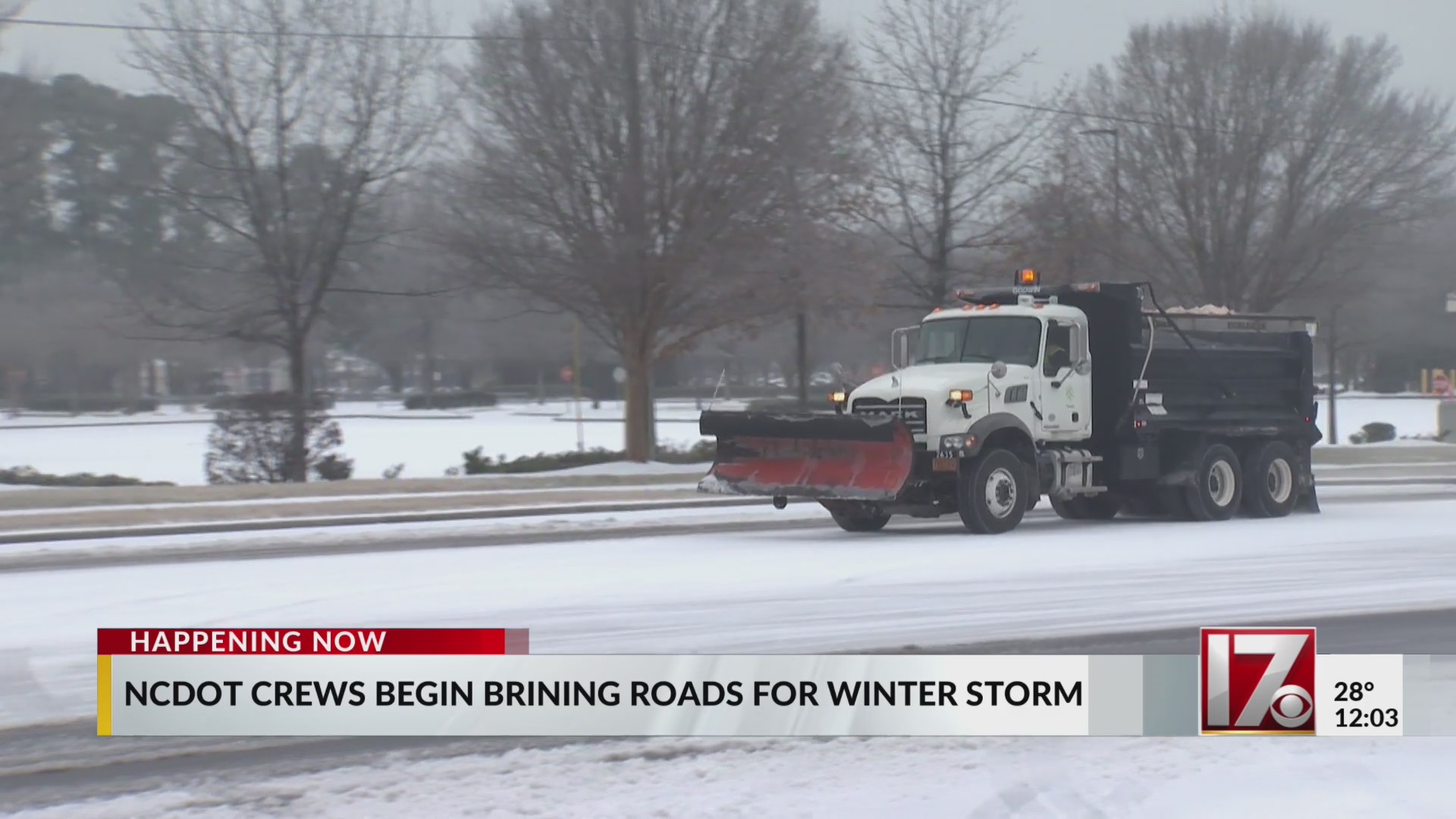 Central NC crews treating roads for weekend snow threat – CBS17.com