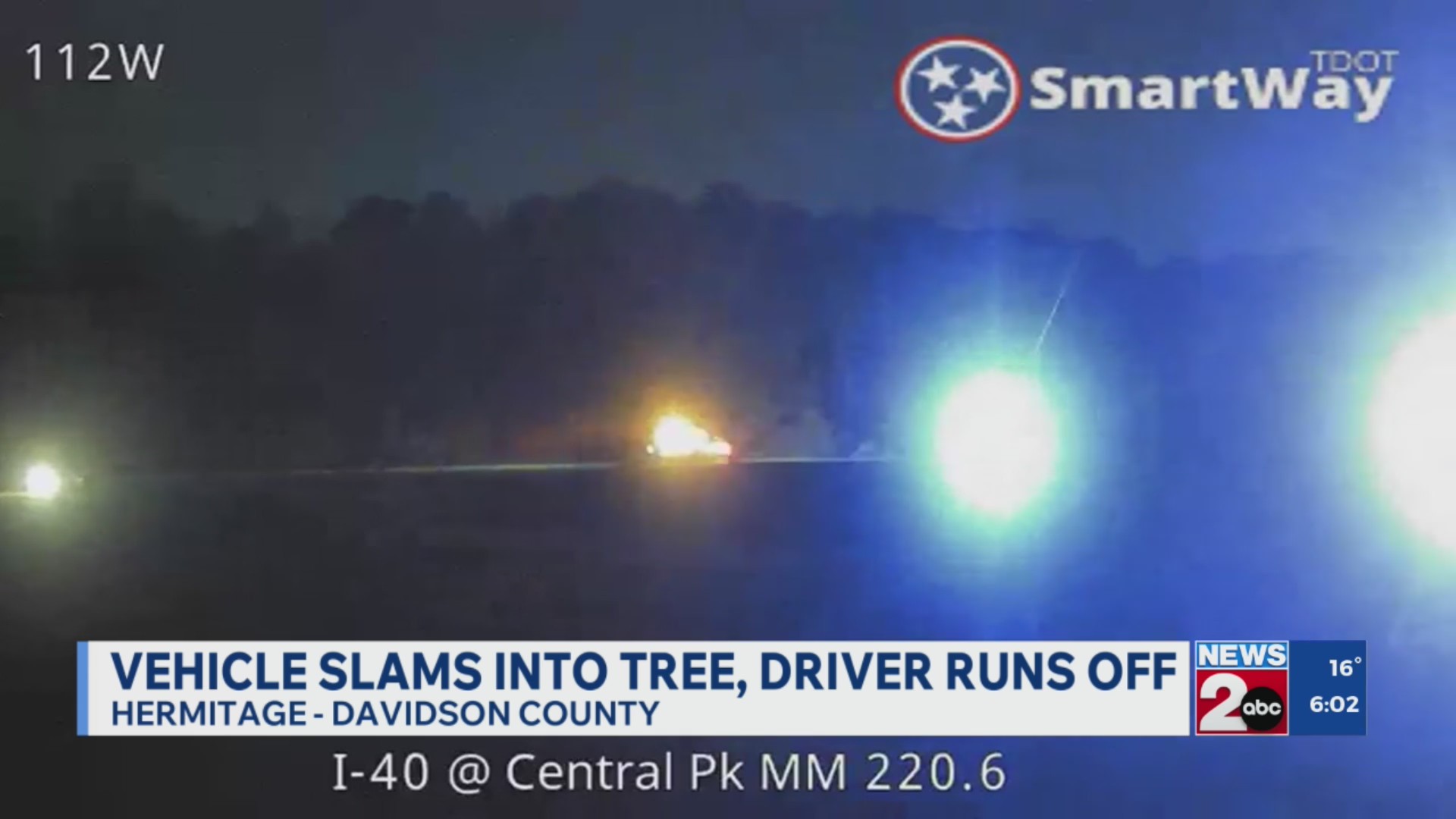 Vehicle slams into tree, driver flees on I-40 in Nashville – WKRN News 2
