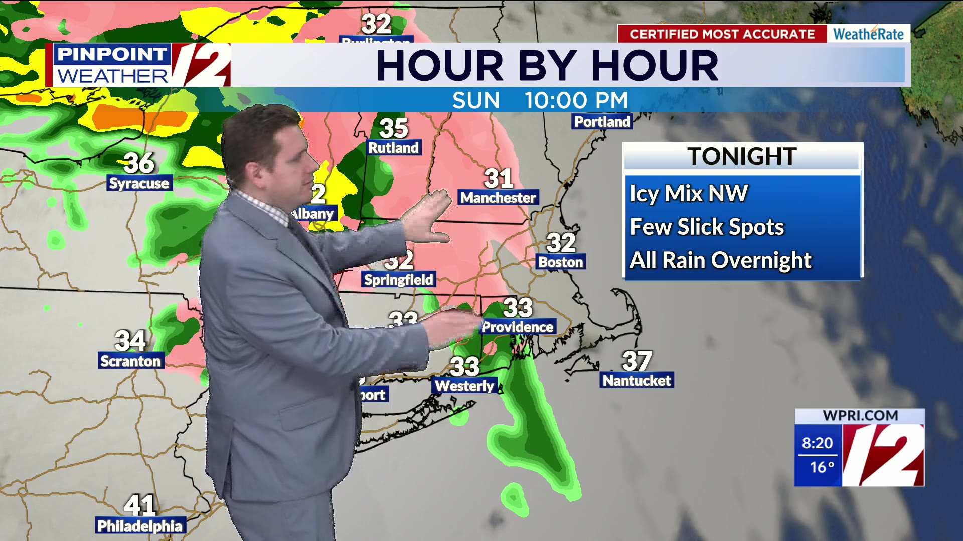 WPRI 12 Weather Forecast 12/28/25: Icy Mix to Rain Tonight Into Monday ...