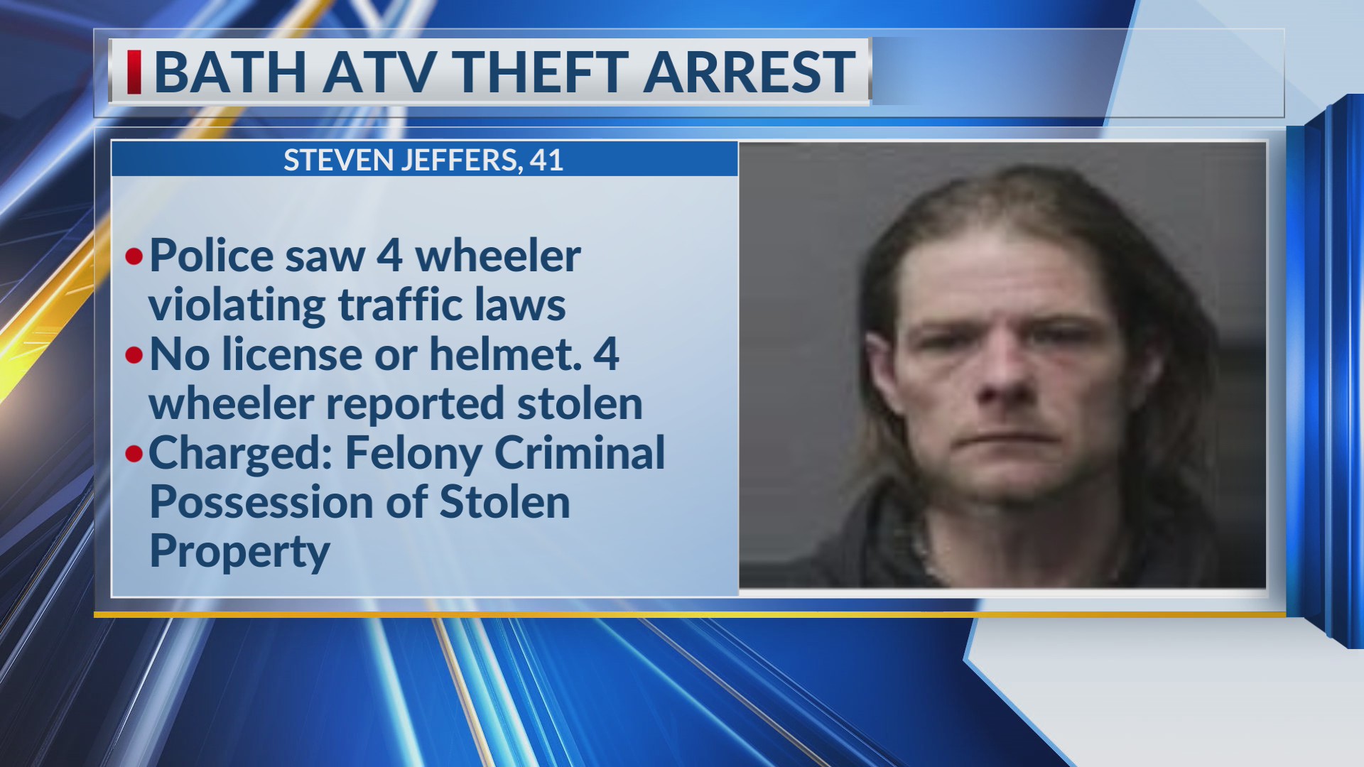 Police: Bath man arrested on theft and vehicle-related charges – WETM ...