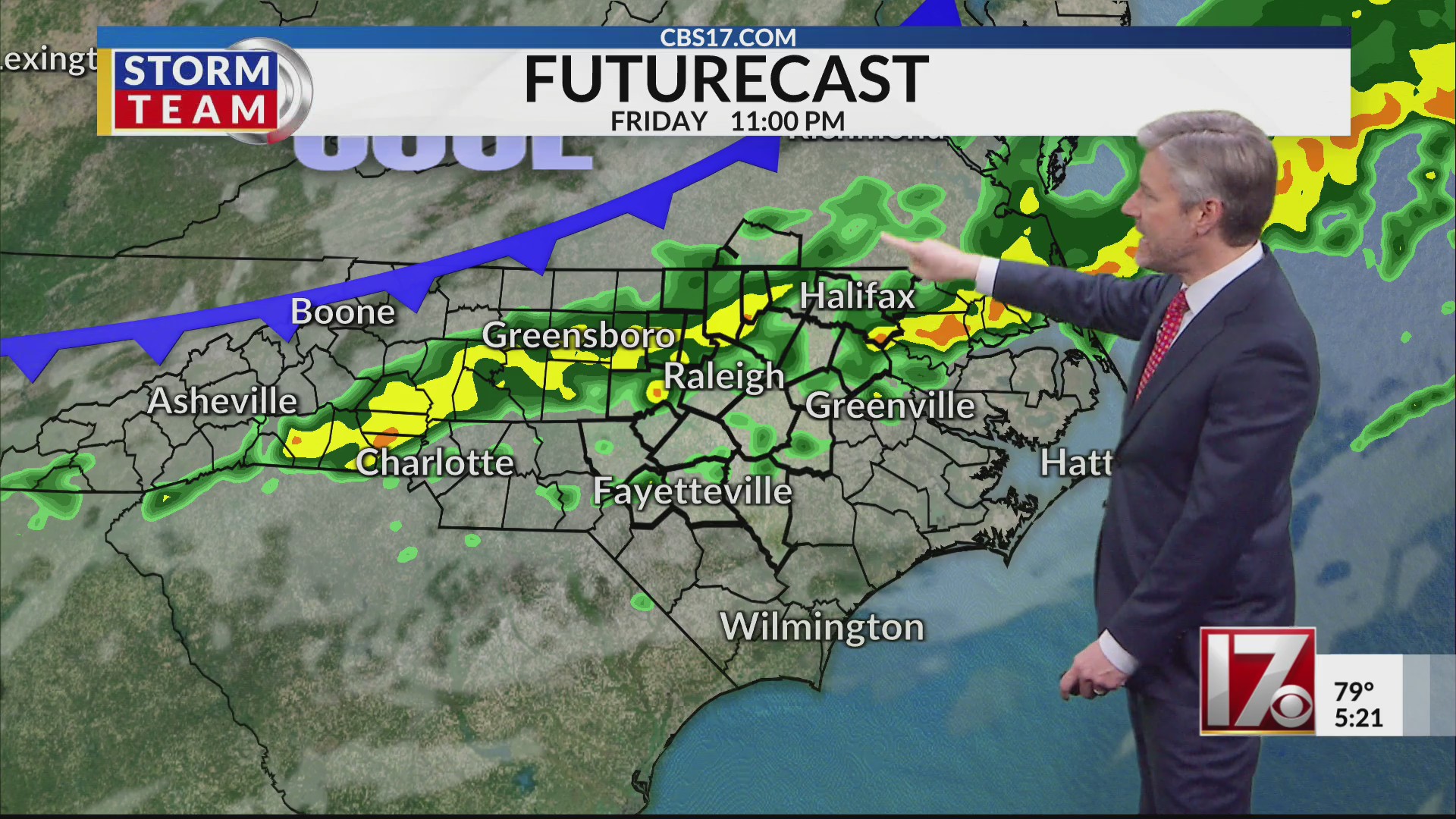 Record highs with central NC rain and storms Friday – CBS17.com