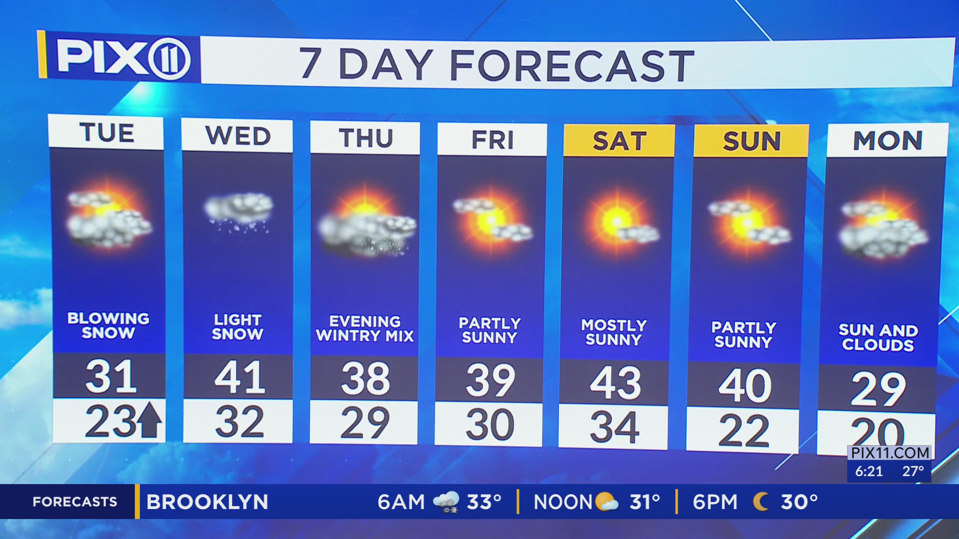 Chilly Def Chilly temperatures and another snow chance Wednesday – PIX11