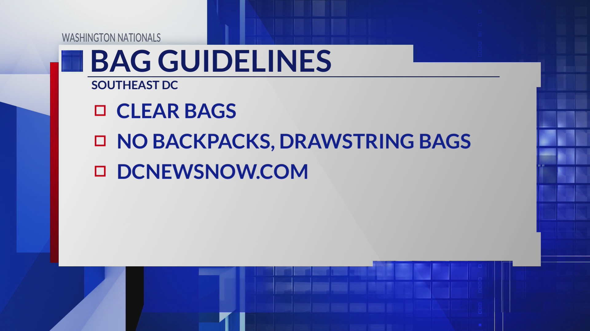 Washington Nationals bag policy, guest conduct policy at Nats Park – DC