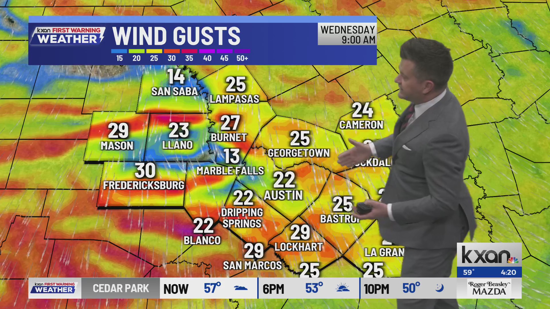 Dry cold front on Wednesday brings gusty winds and a limited cool down ...