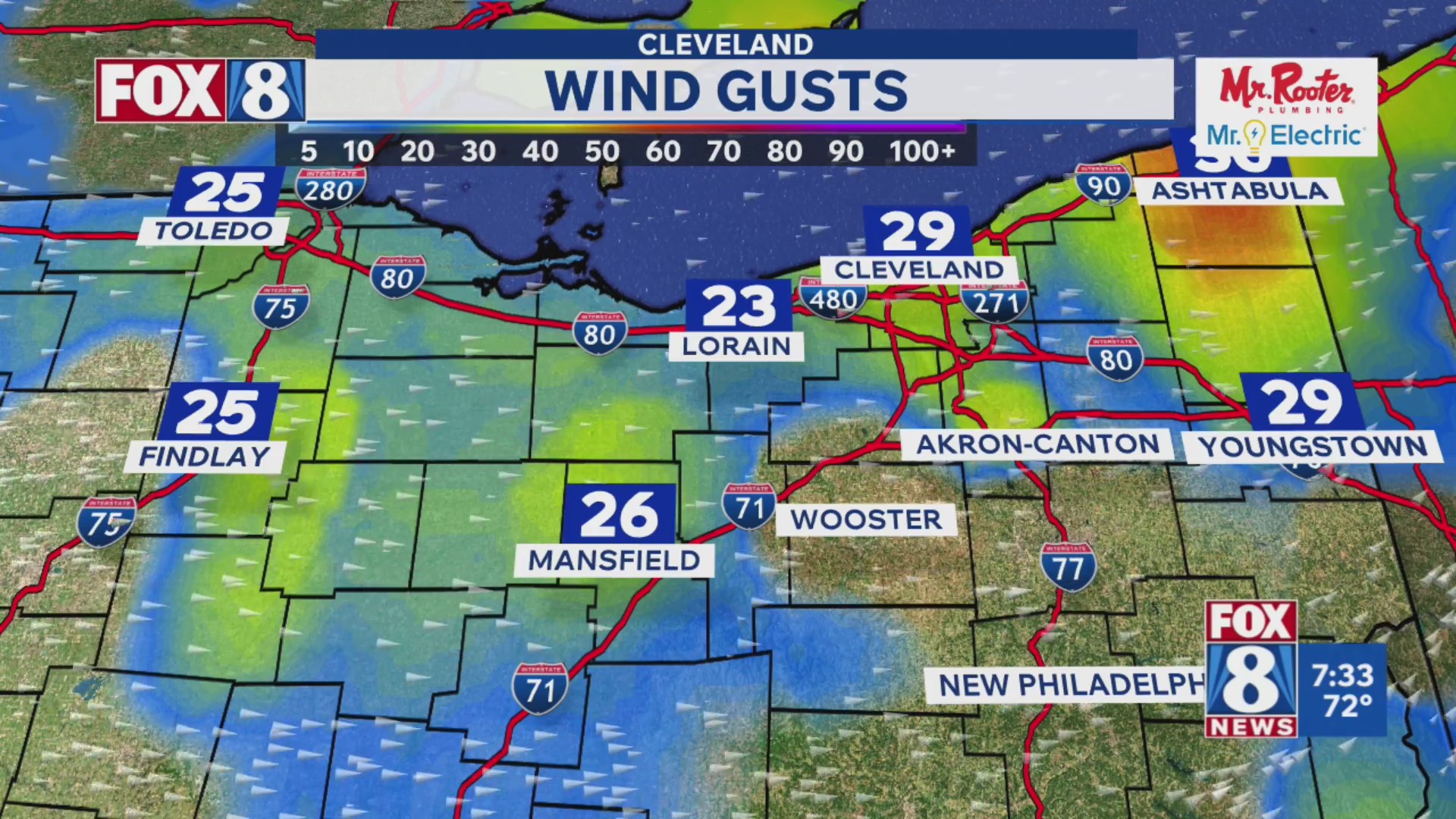 Storms move out, 50 mph wind gusts remain – Fox 8 Cleveland WJW