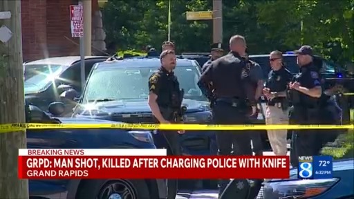 GRPD: Man shot, killed after charging police with knife – WOODTV.com