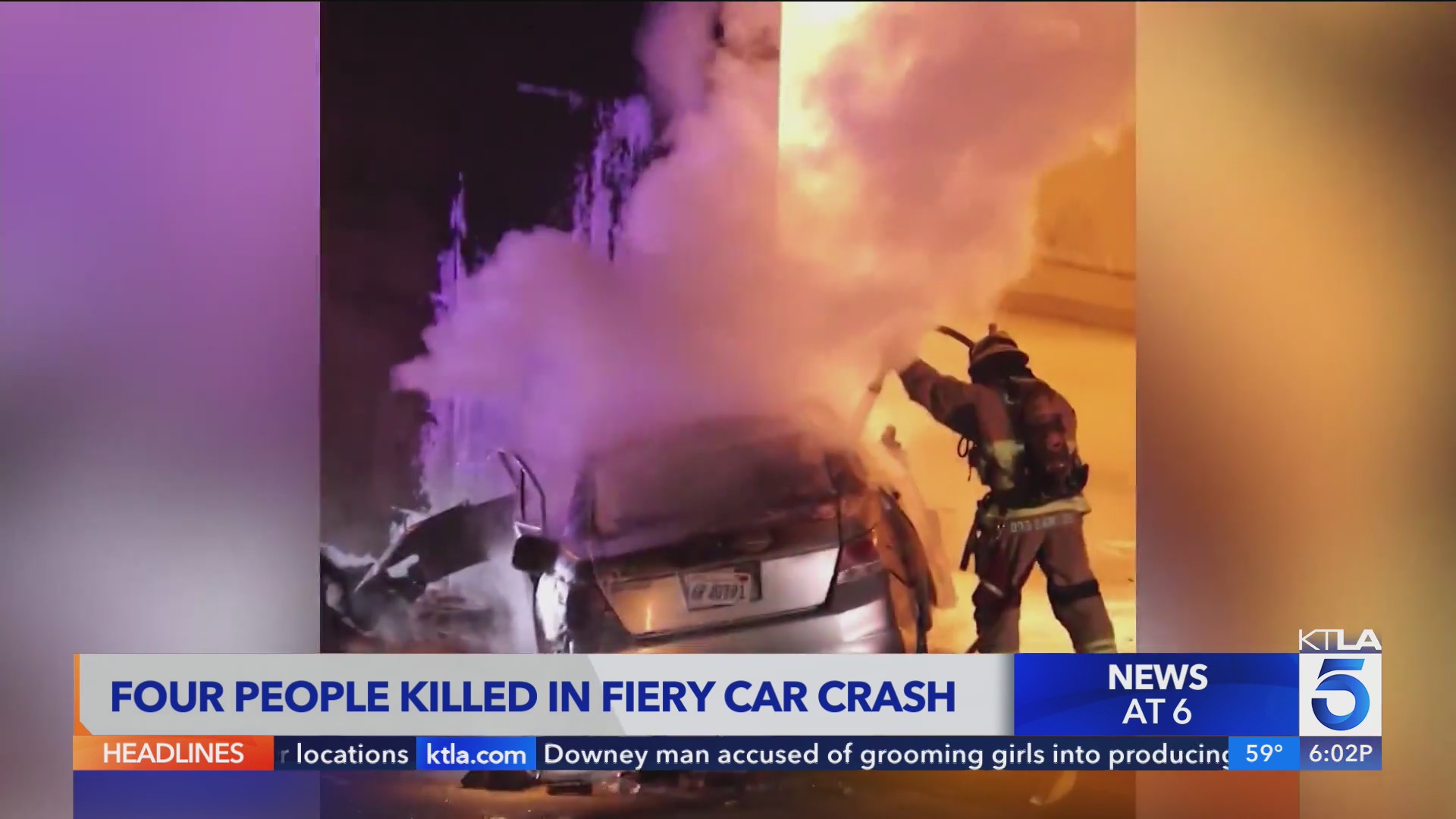 4 killed in fiery Long Beach crash – KTLA