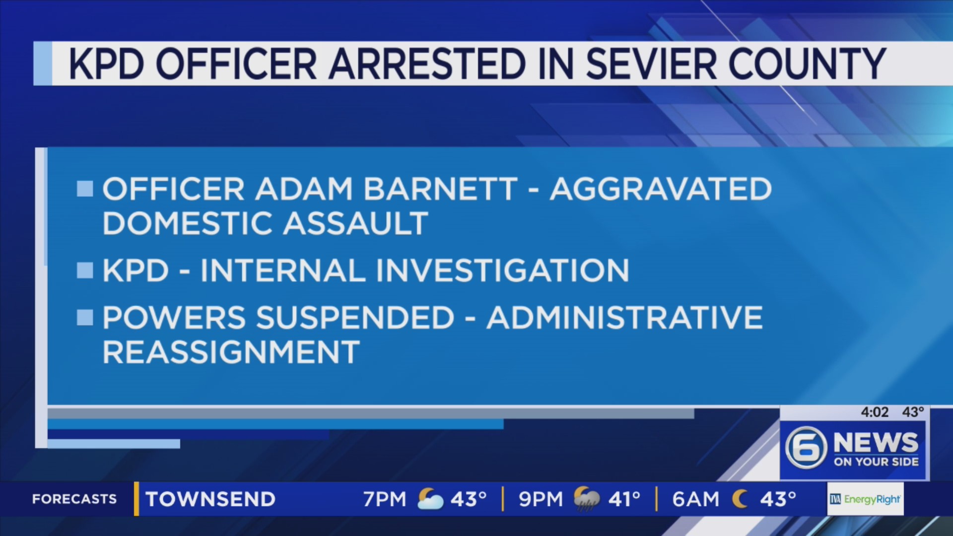 Knoxville Police officer charged with aggravated domestic assault in