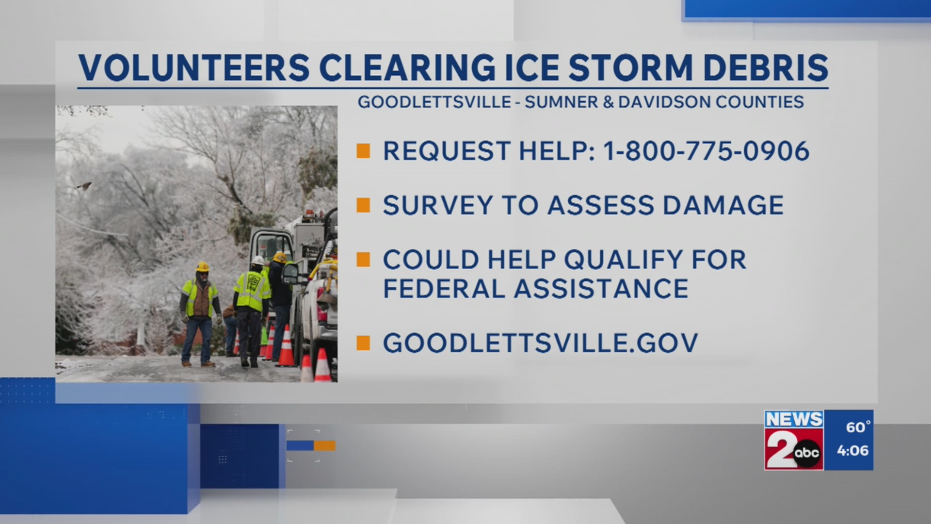 Volunteers clearing winter storm debris in Goodlettsville – WKRN News 2