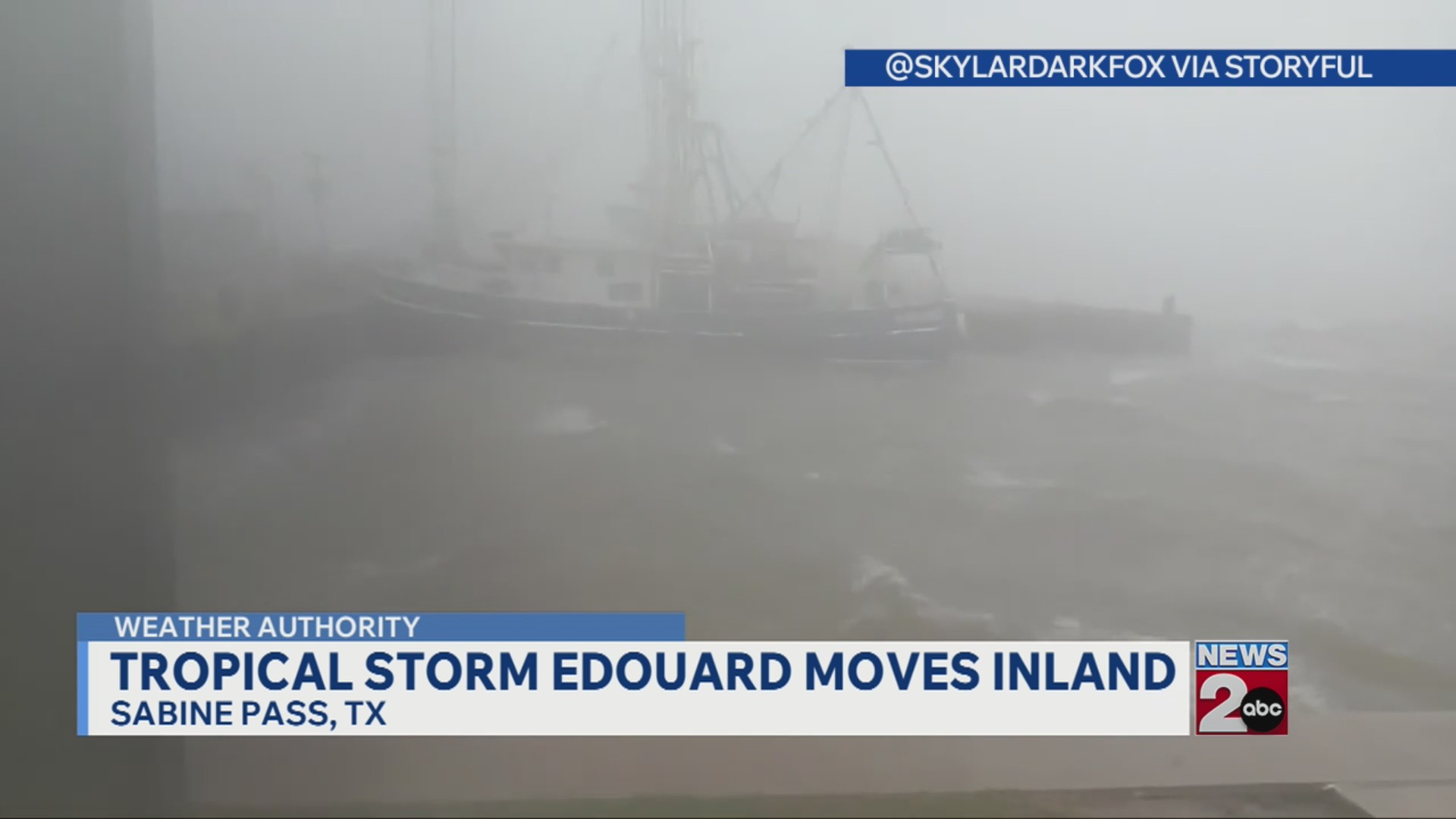 Tropical storm moves inland in Texas