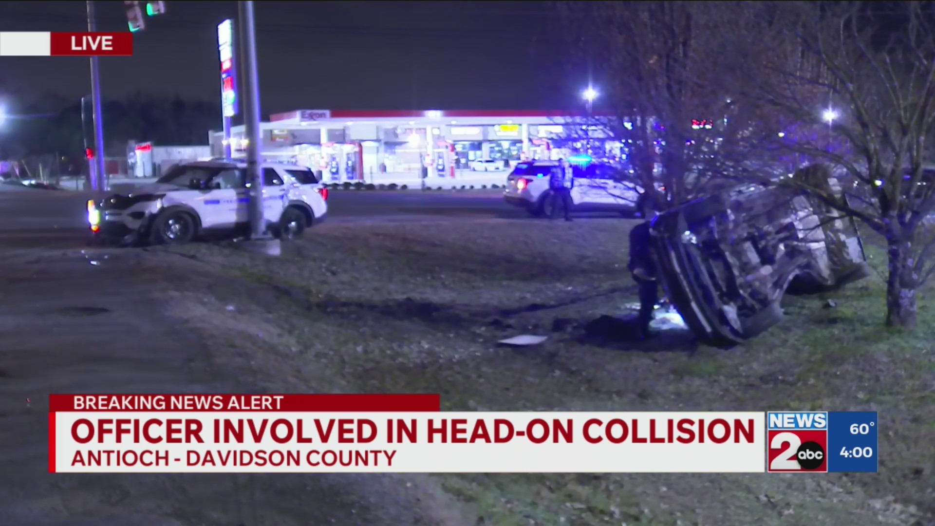Car overturns during Metro officer-involved crash in Antioch – WKRN News 2