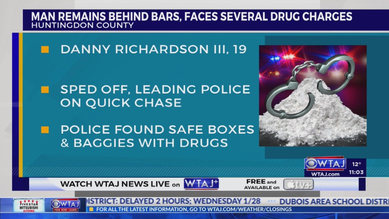 Huntingdon County man facing drug charges after trying to flee traffic ...