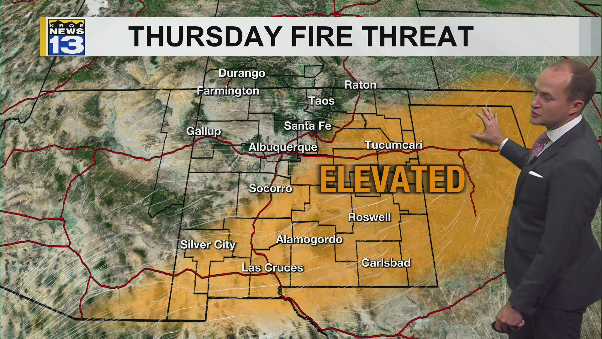 Hot, windy weather raises fire danger in New Mexico Thursday – KRQE ...