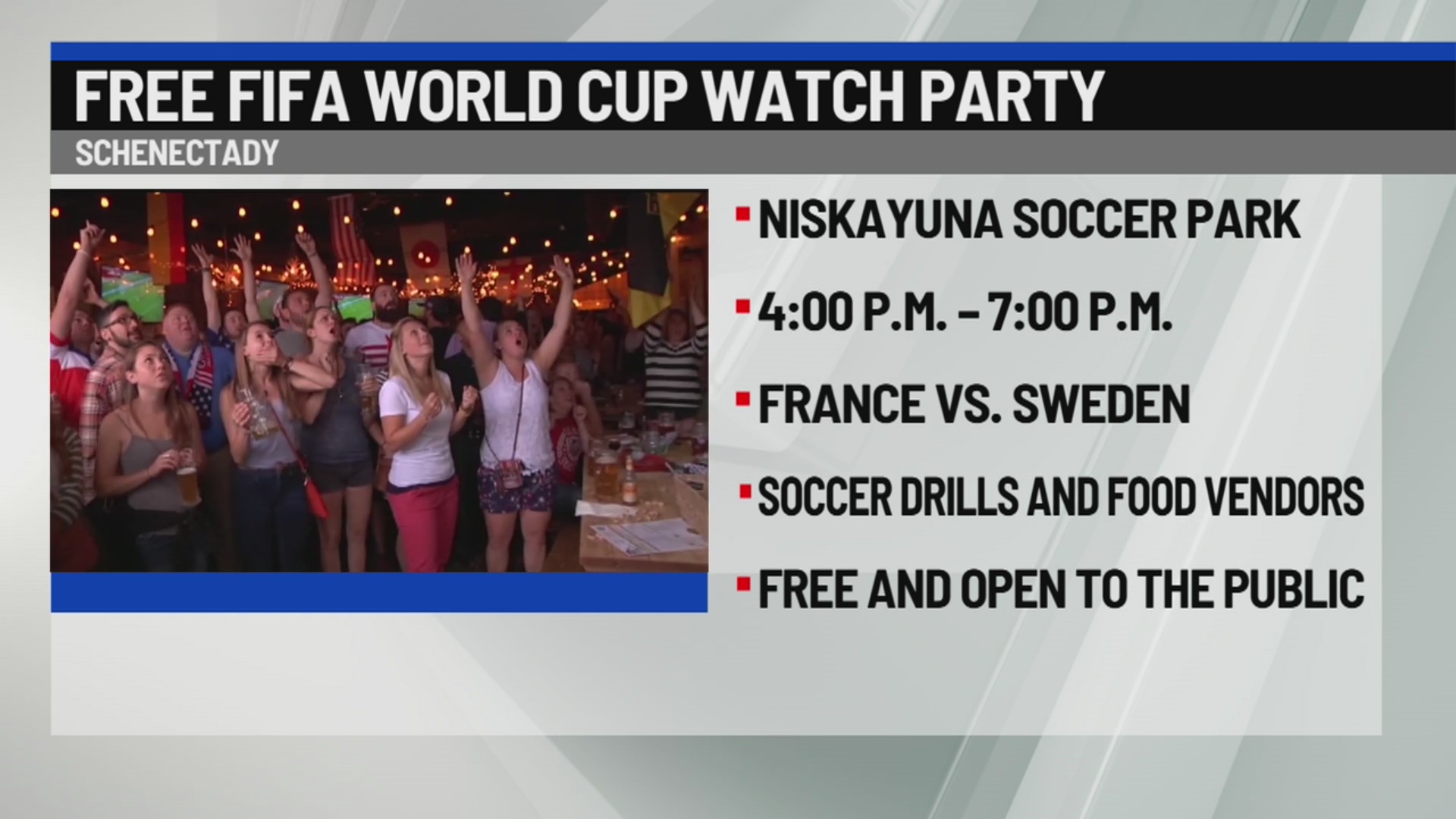 Schenectady County to host FIFA World Cup watch party – NEWS10 ABC