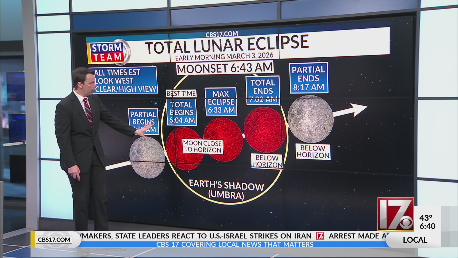 How to see the total lunar eclipse Tuesday in NC – CBS17.com