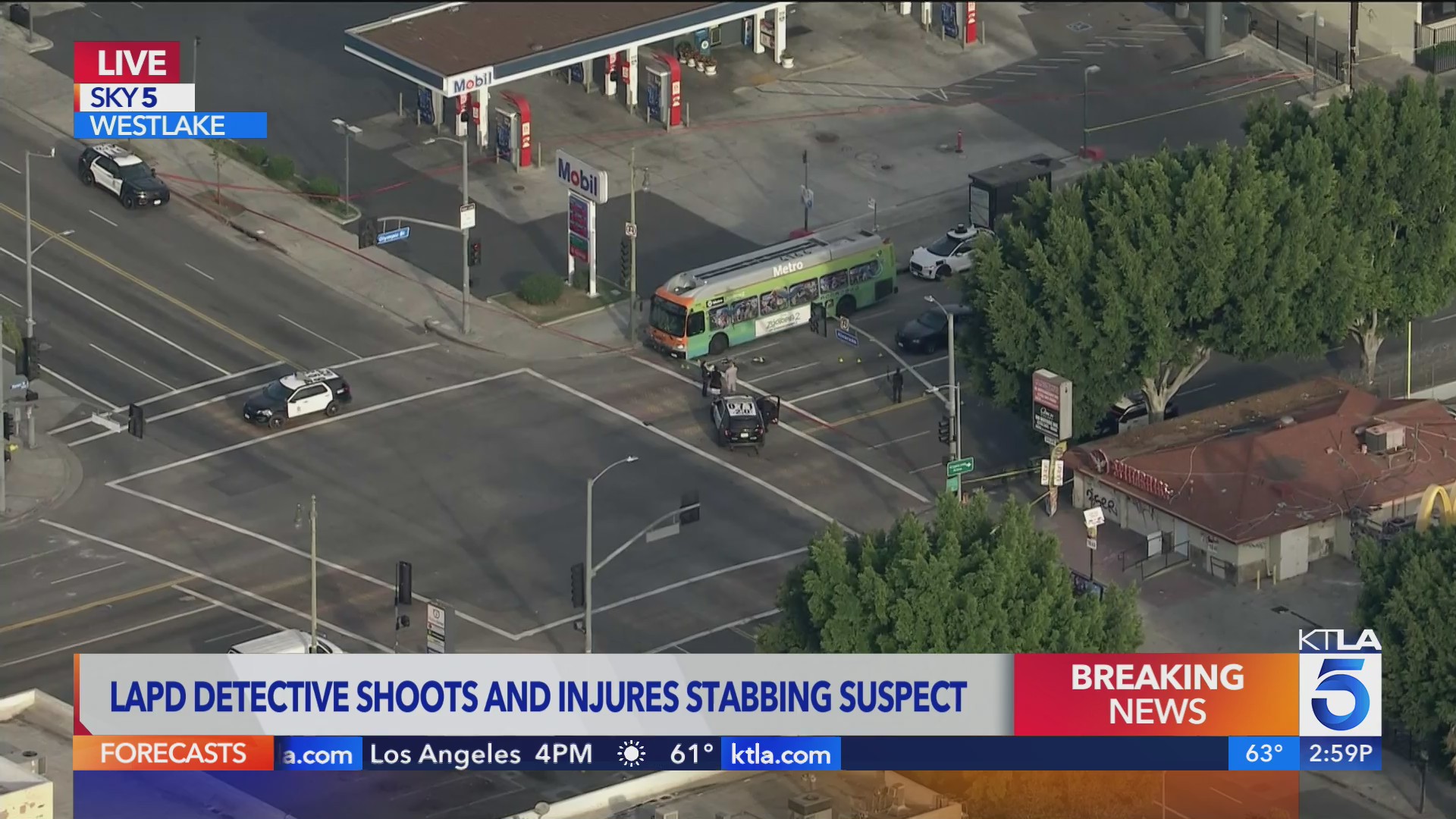 Detective shoots man who was stabbing another in Los Angeles, LAPD says ...