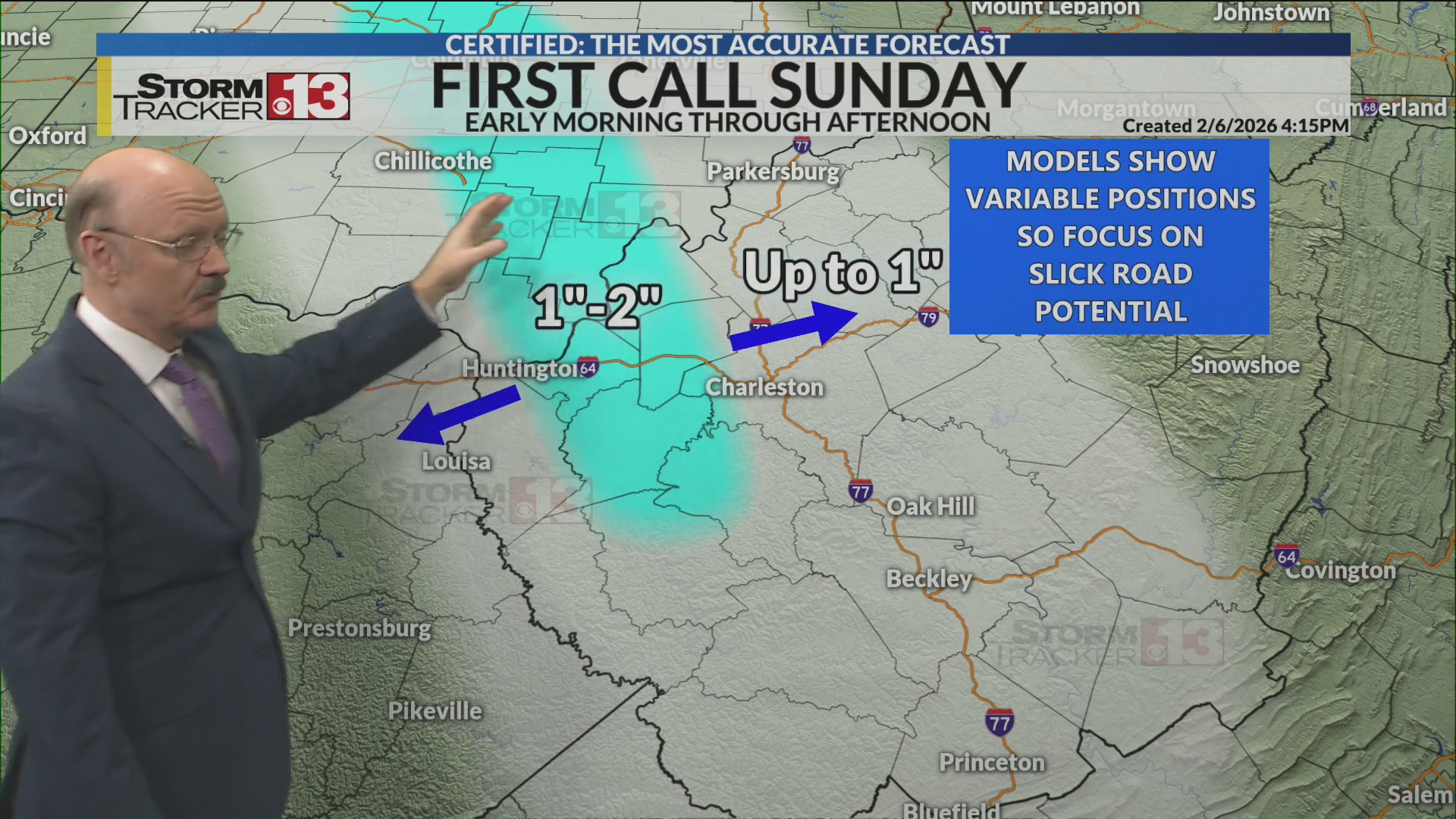 And now light snow shows up for Sunday – WOWK 13 News