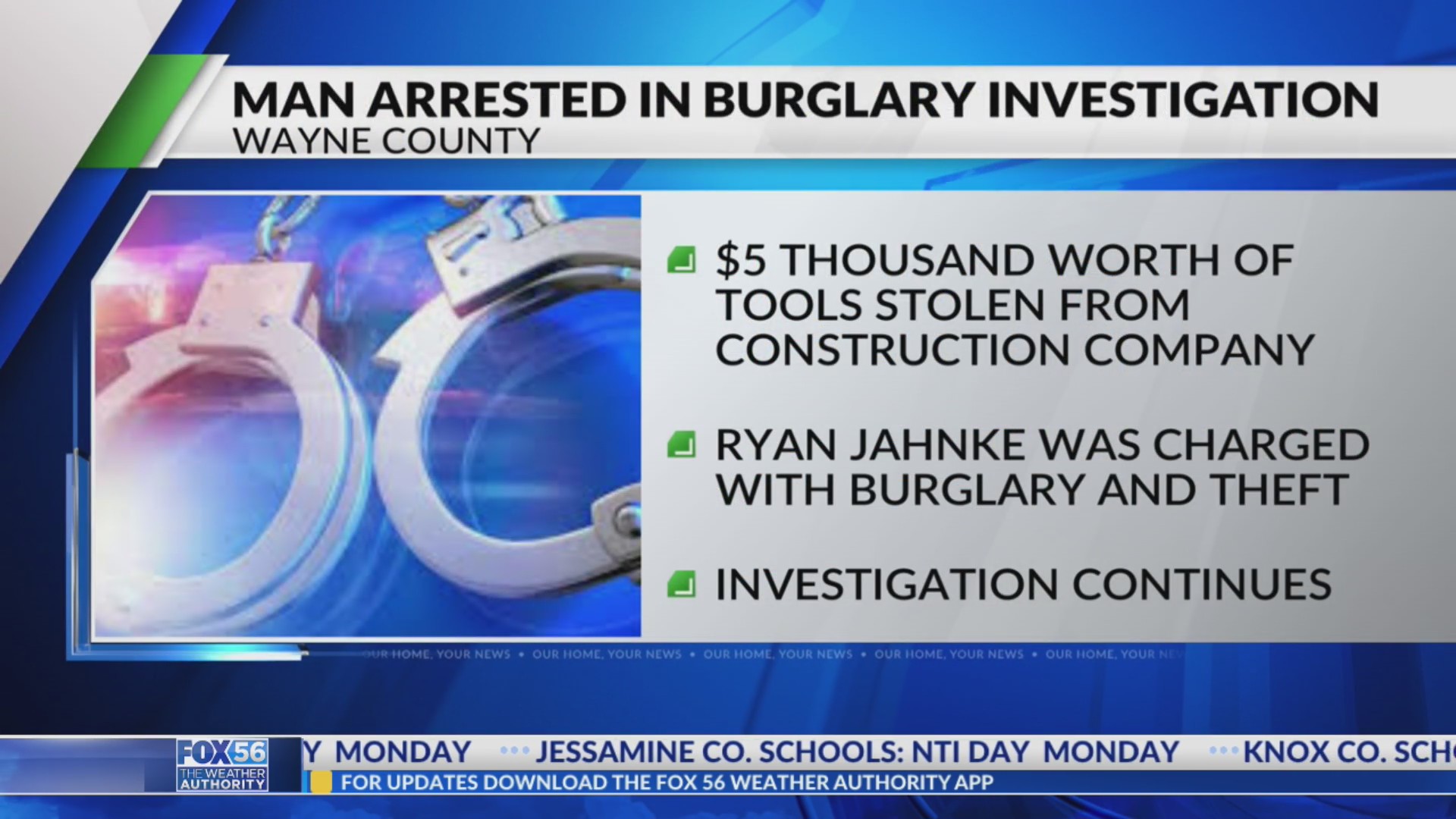 Theft investigation leads to arrest of Wayne County man – FOX 56 News