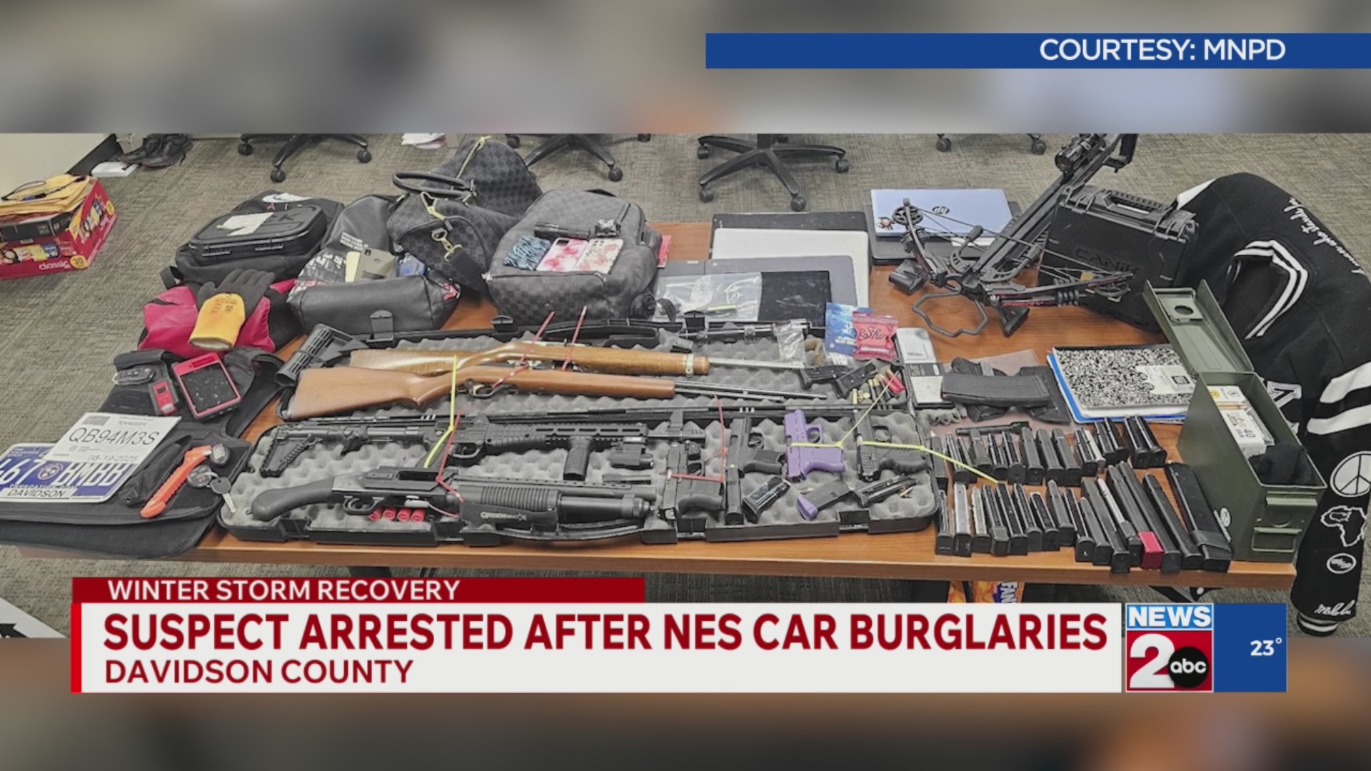 Suspect arrested after NES car burglaries – WKRN News 2
