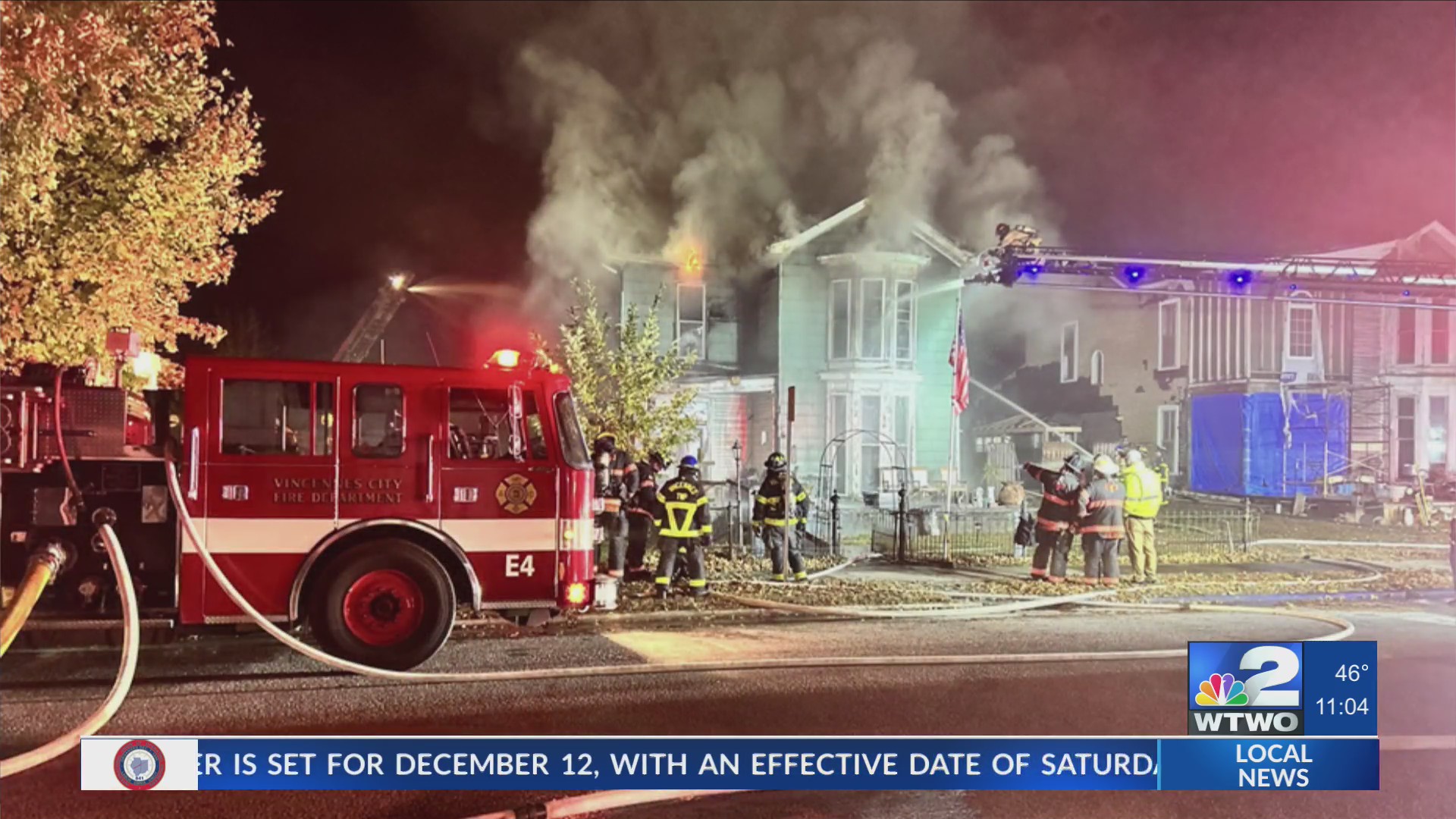 Firefighters battle house fire on Broadway Street in Vincennes ...
