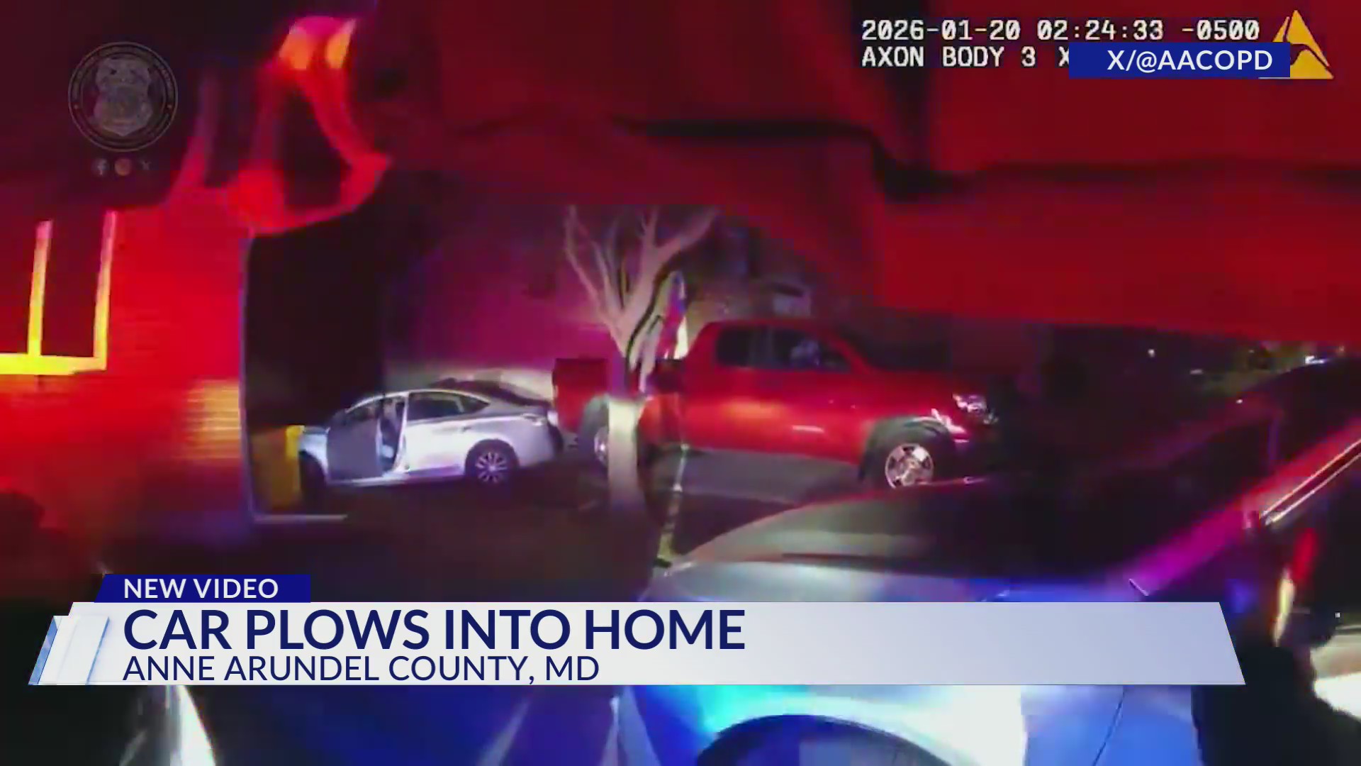 Body camera footage: Drunk driver crashes into home in Anne Arundel ...